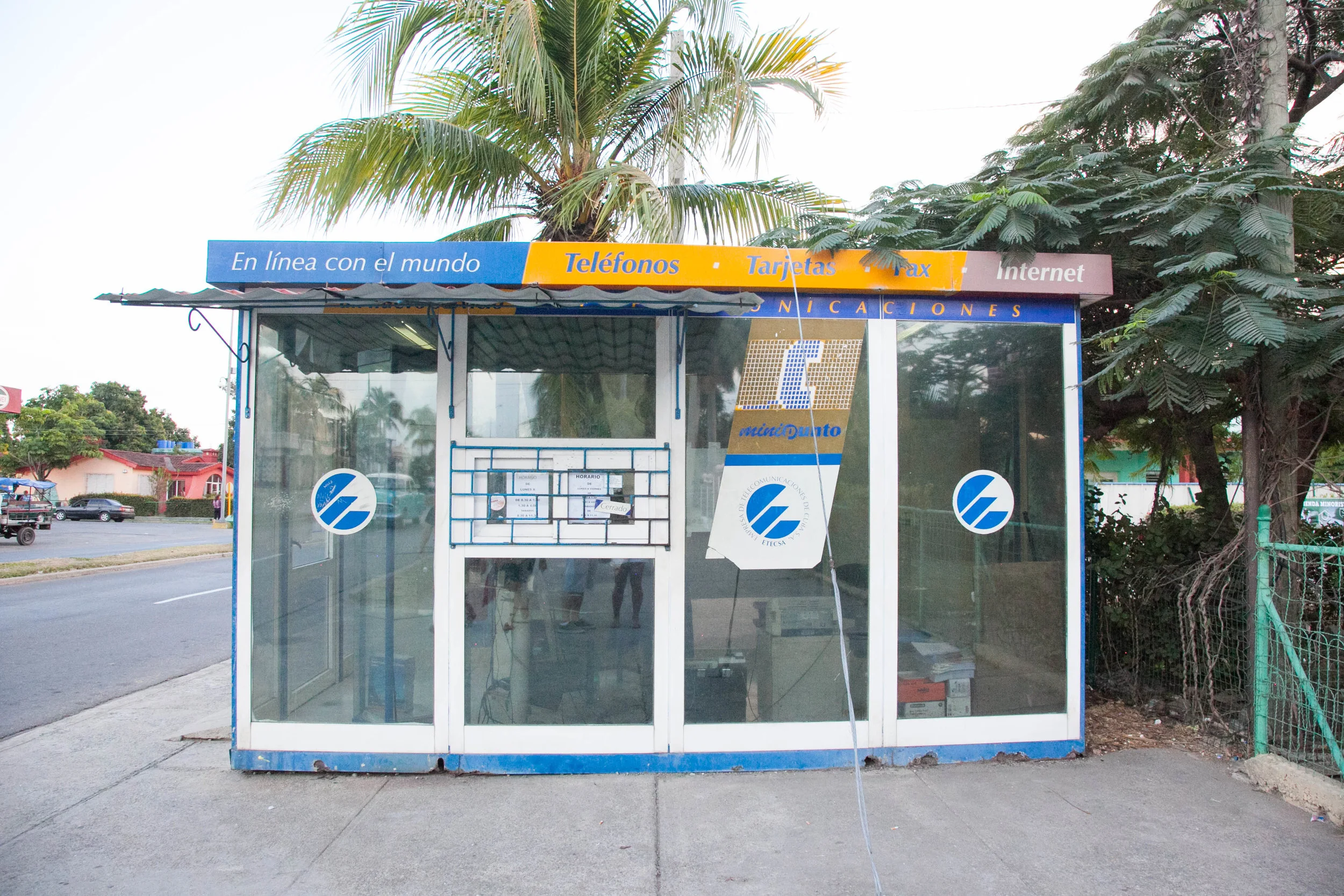 Etecsa booth, where you can buy a Wi-Fi, in Cienfuegos