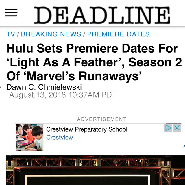 LIGHT AS A FEATHER written by the fiercely talented @milconn premieres on @hulu October 12! Excited for the world to see this one! All episodes will be released on the premiere date. Grateful to have collaborated and directed on the pilot block and finale block. Thankful and inspired by the crazy talented writers, cast and crew. Tune in! 🎥🎬📺 #hulu #lightasafeather @wattpad @awesomenesstv #grammnetproductions @deadline #director