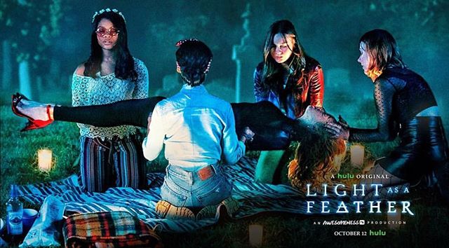 Come play LIGHT AS A FEATHER, Stiff As A Board on October 12! @hulu @awesomenesstv #grammnetproductions @wattpad #lightasafeather #tv