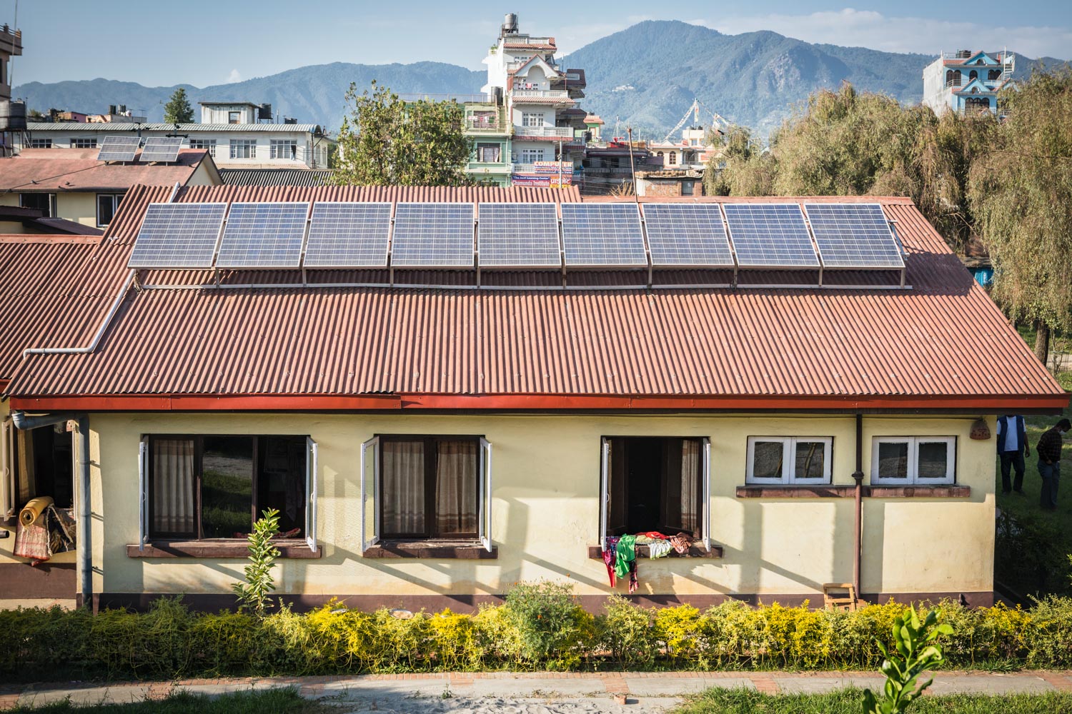 Outside the SOS Children's Village in Joripati, Nepal. SOS provides care to children with disabilities.