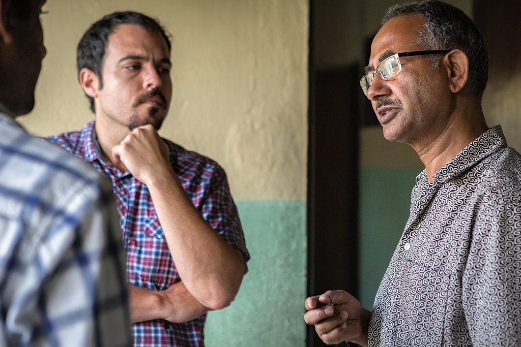 The SunFarmer Nepal team meets with SOS Children's Village admin incharge in Joripati, Nepal.