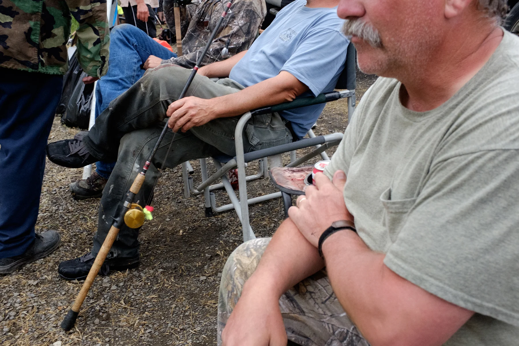 Sport Fishermen relax above the river. RIggins, Idaho, USA. Image ©Connor Stefanison