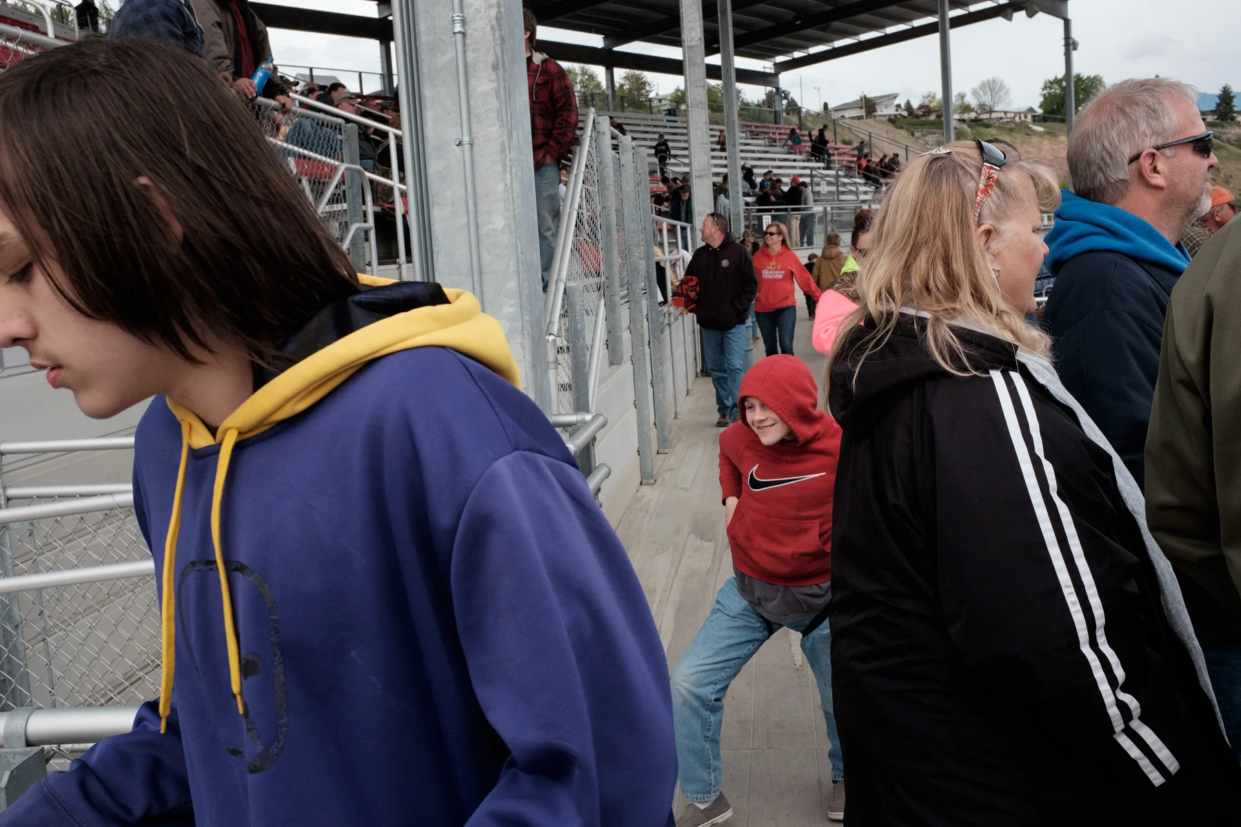 Exiting the stadium. Omak, Washington, USA. Image ©Connor Stefanison