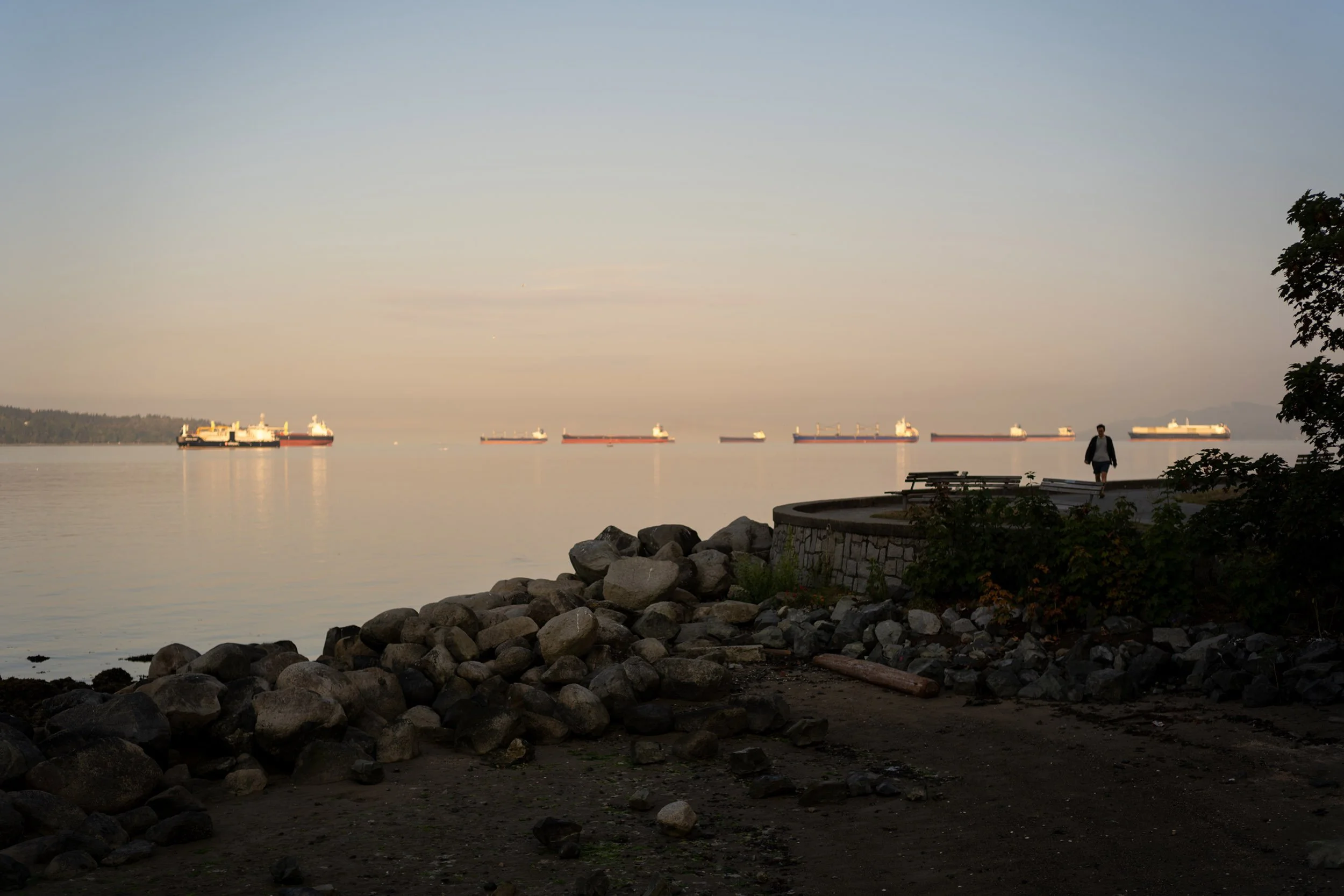 English Bay and Stanley Park Seawall, August morning 2026