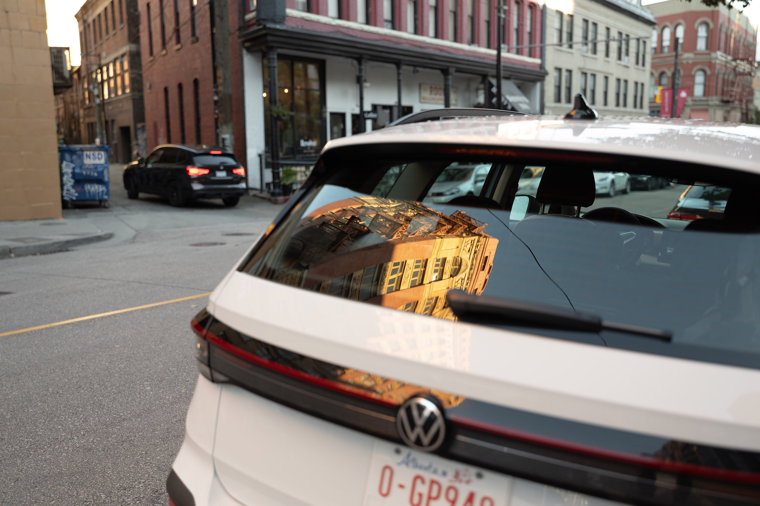 VW Taos window reflection, Vancouver. Sample image from a Leica SL3-P and Sigma 35mm f/1.4 DG II Art.