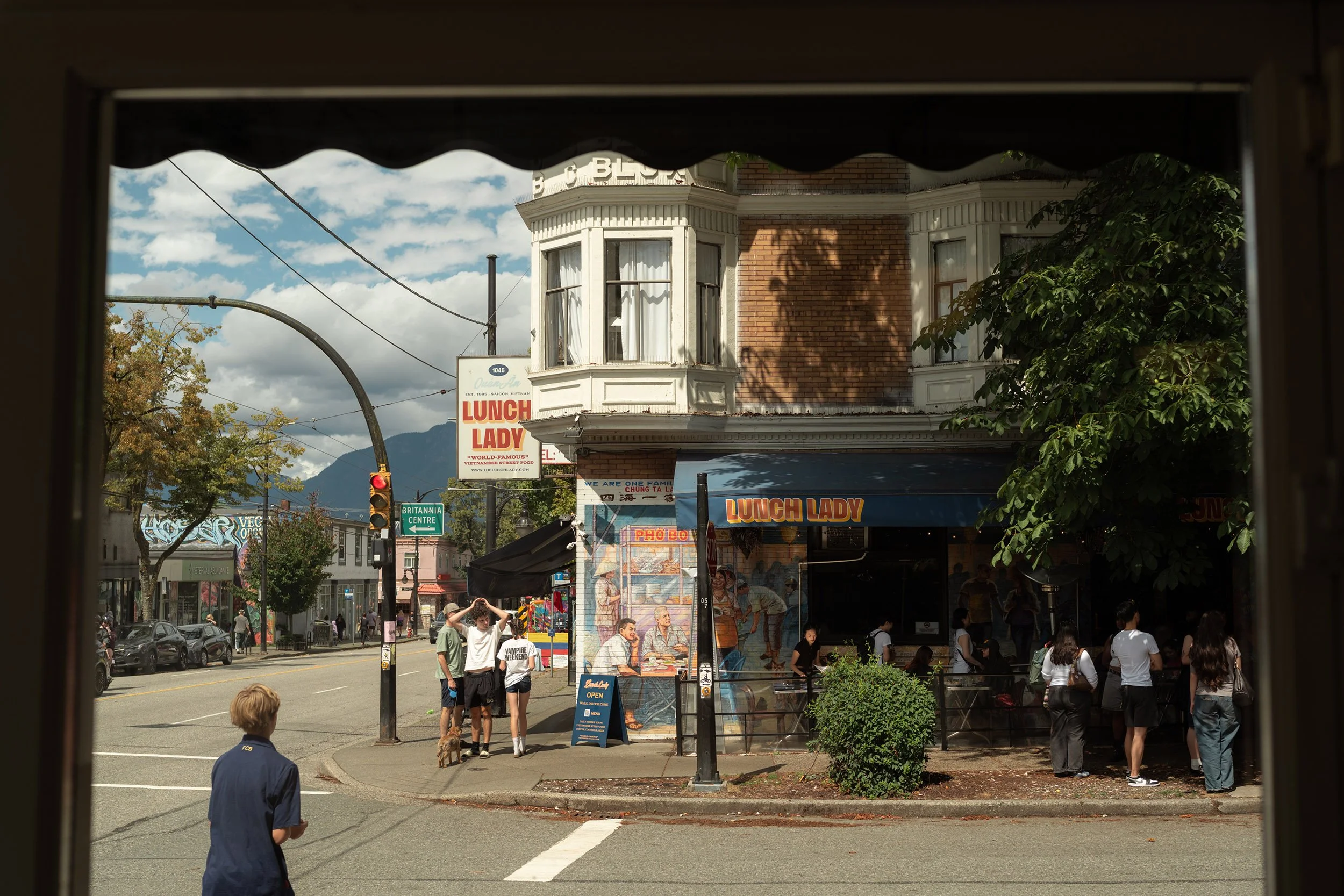 The Lunch Lady corner on Commercial Drive in Vancouver, August 2026