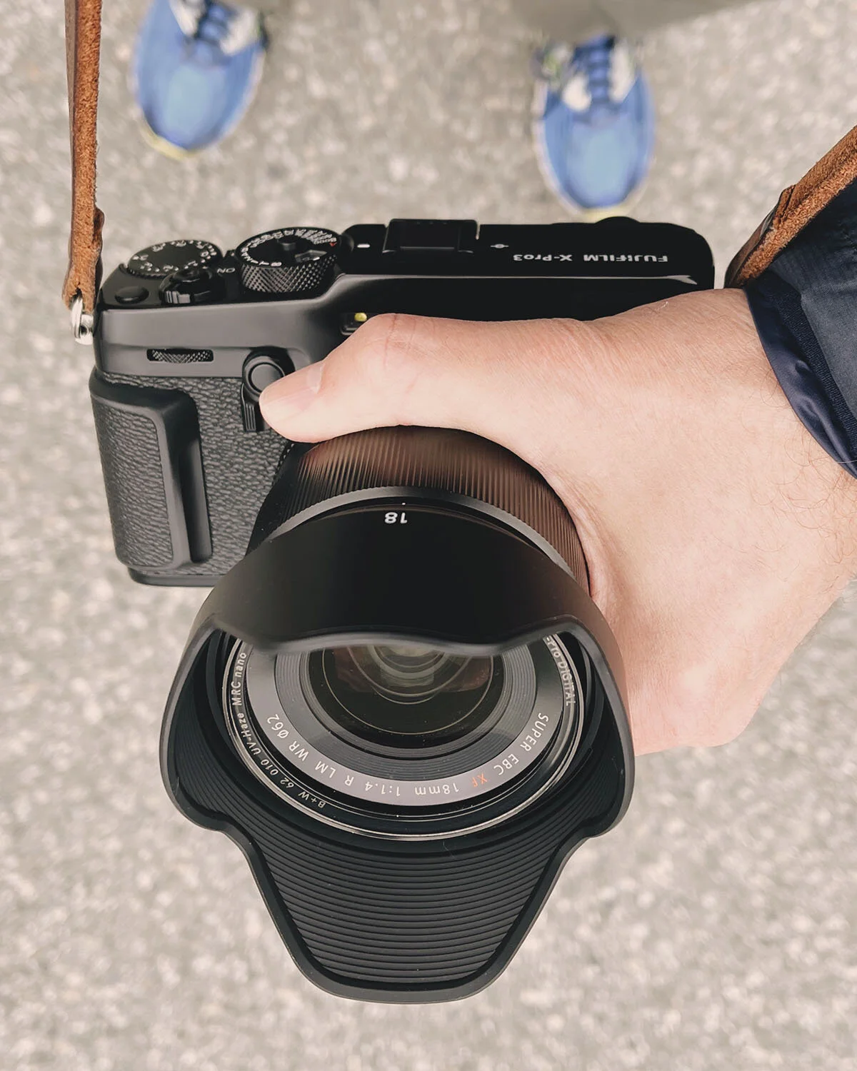 The Fujifilm XF 18mm f/1.4 R LM WR mounted on the Fujifilm X-Pro3