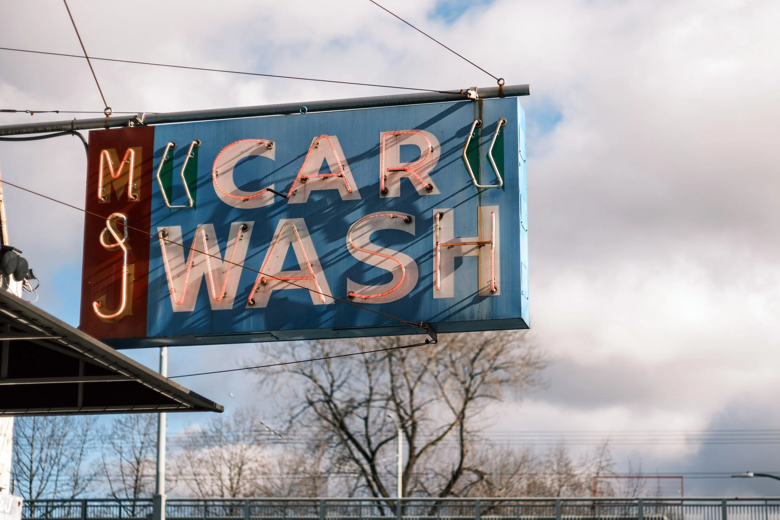 M&J Car Wash on West 45h sign, Vancouver