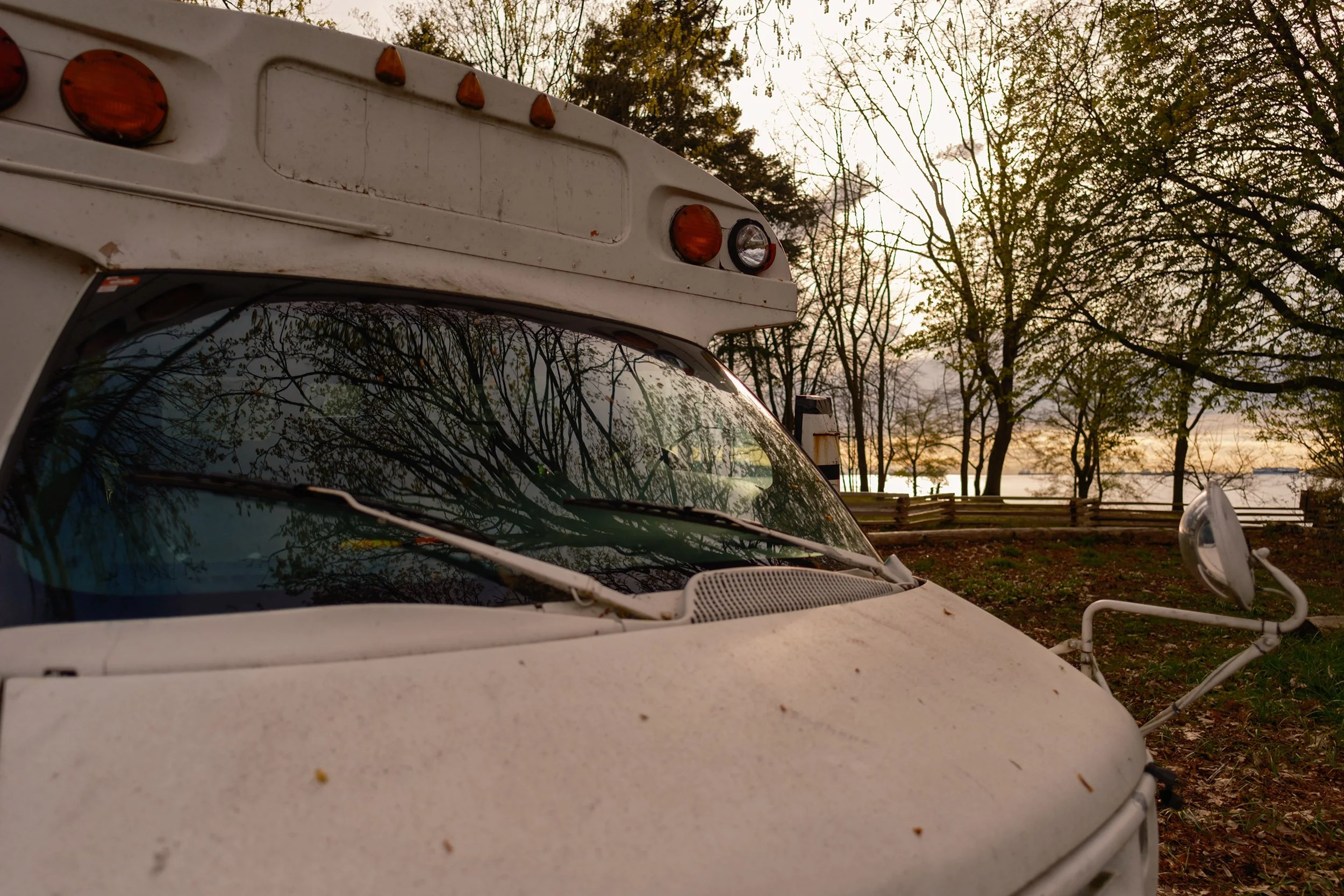 An old school bus in Stanley Park. Sample image from a Sigma 15mm f/1.4 DC Contemporary and Fujifilm X-E5.