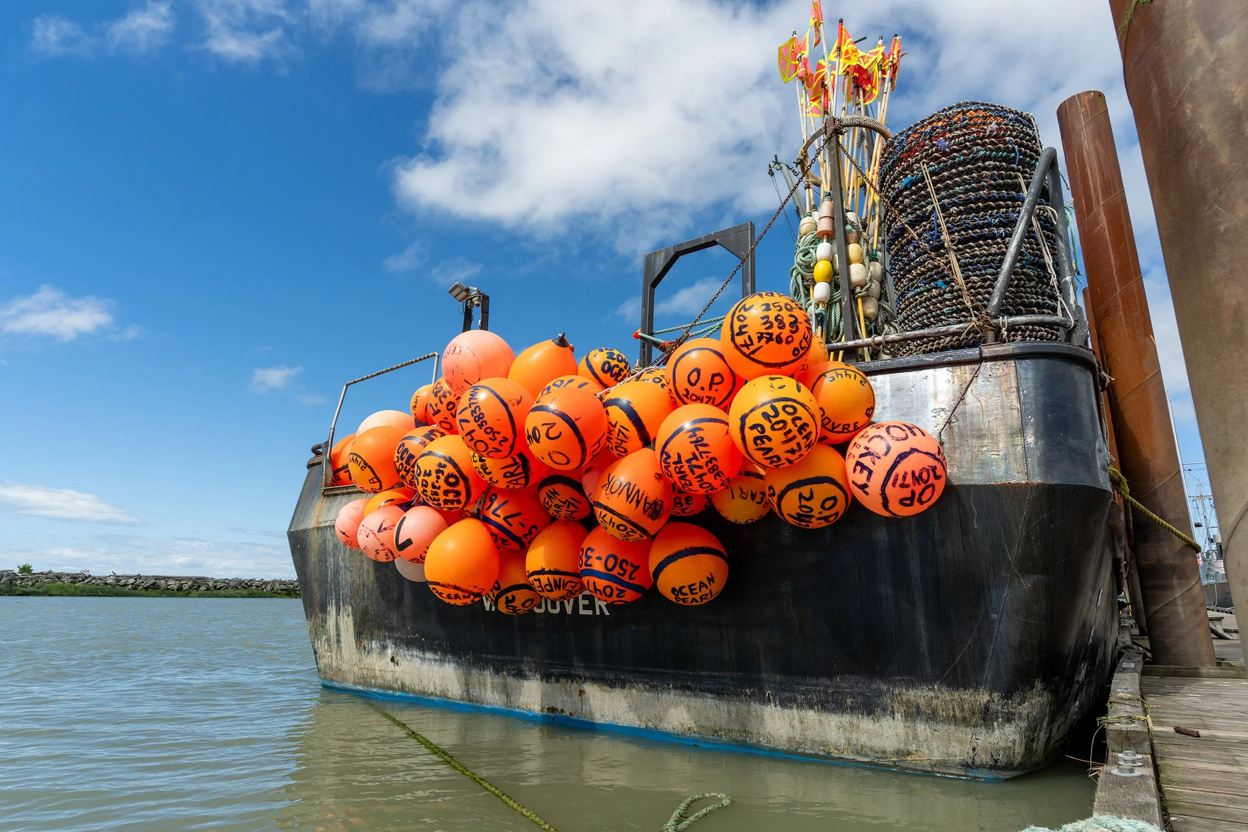 A fishing boat in Steveston. Sample image from a Sony FE 20-70mm f/4 G and Sony A7 V.