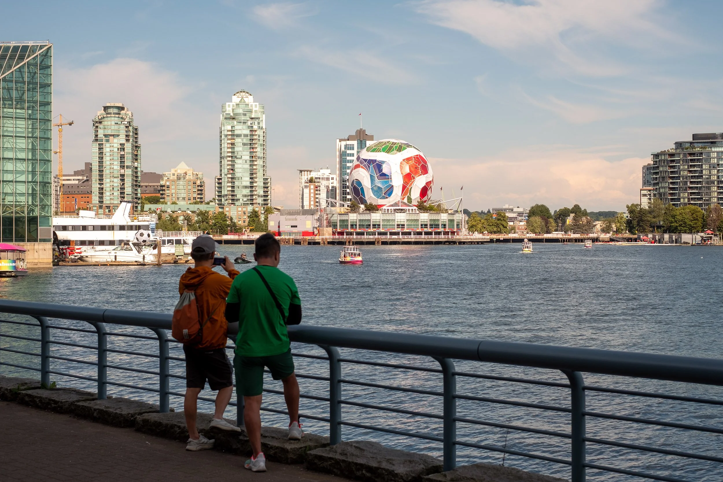 The soccer ball at Science World in Vancouver during the 2026 FIFA World Cup, June