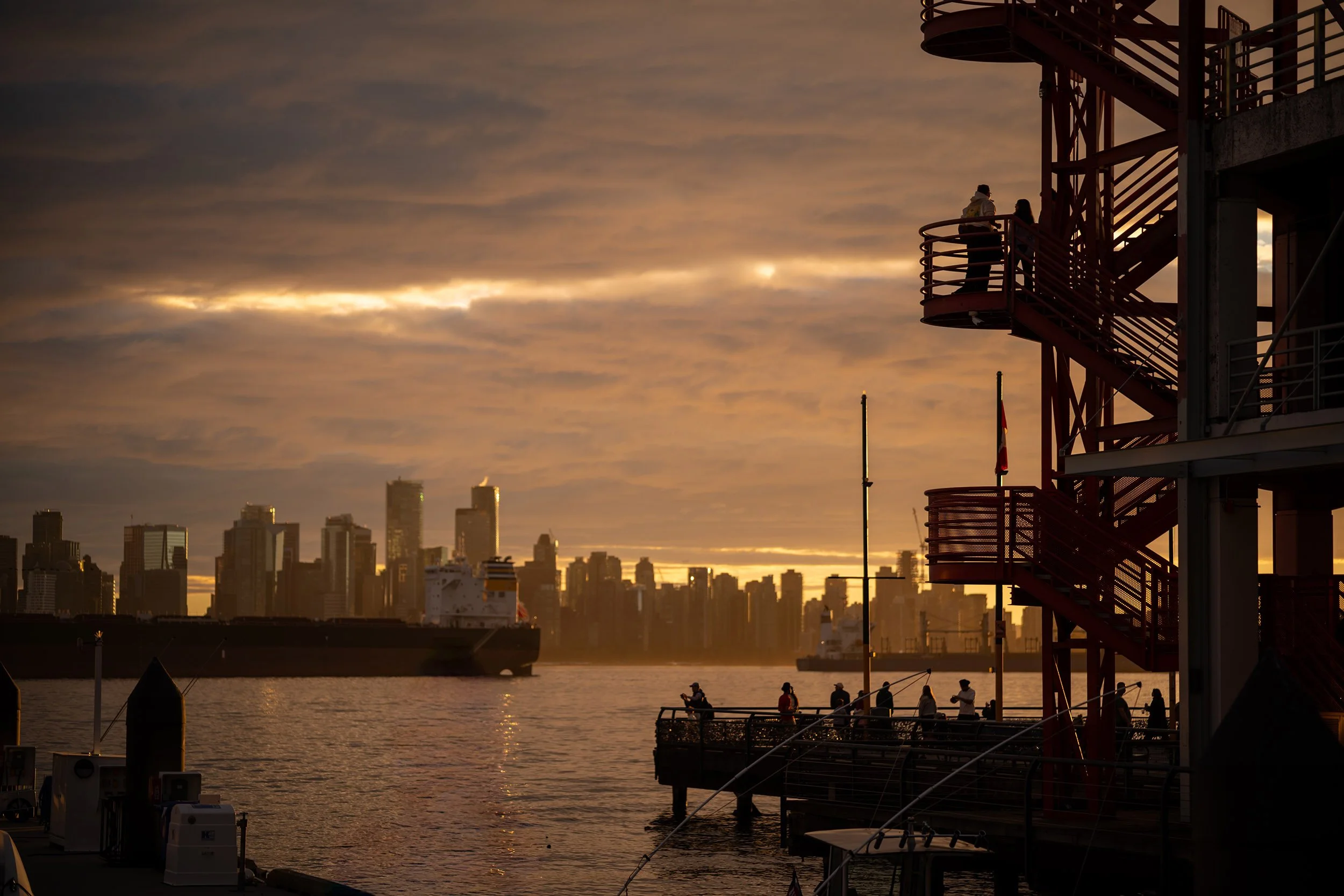 Sunset at Lonsdale Quay in North Vancouver. Sample image from a Voigtländer APO-Ultron 90mm f/2 and Leica SL2-S.