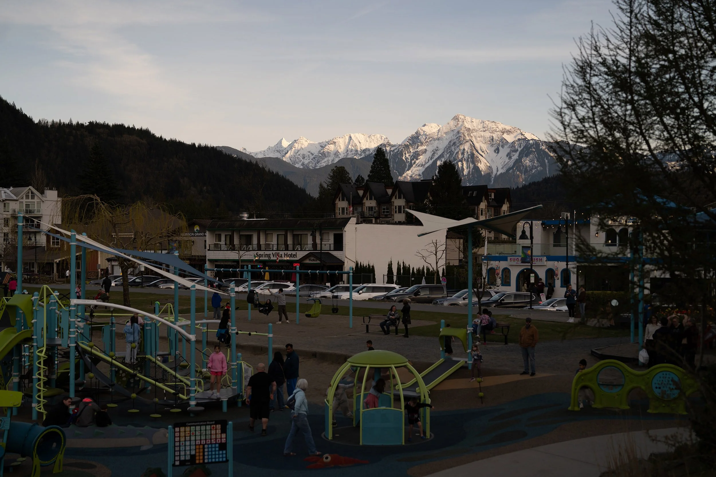 Playground at Harrison Hot Springs. Sample image from a Sony A7R V and Sony FE 50mm f/1.4 GM.