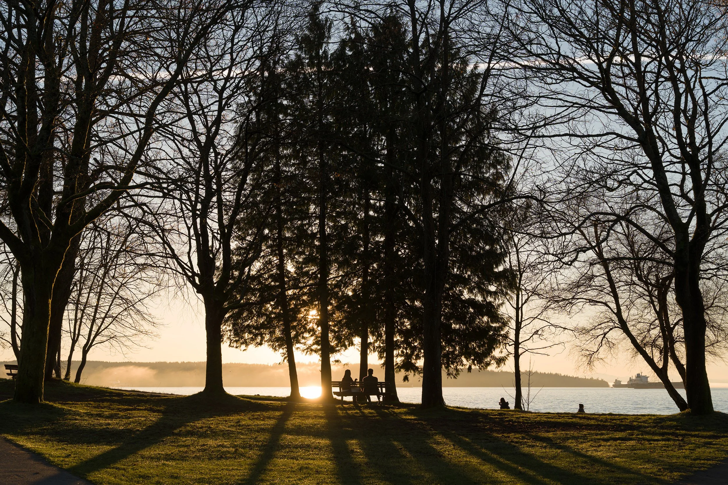 Sunny February afternoon at Second Beach in Vancouver