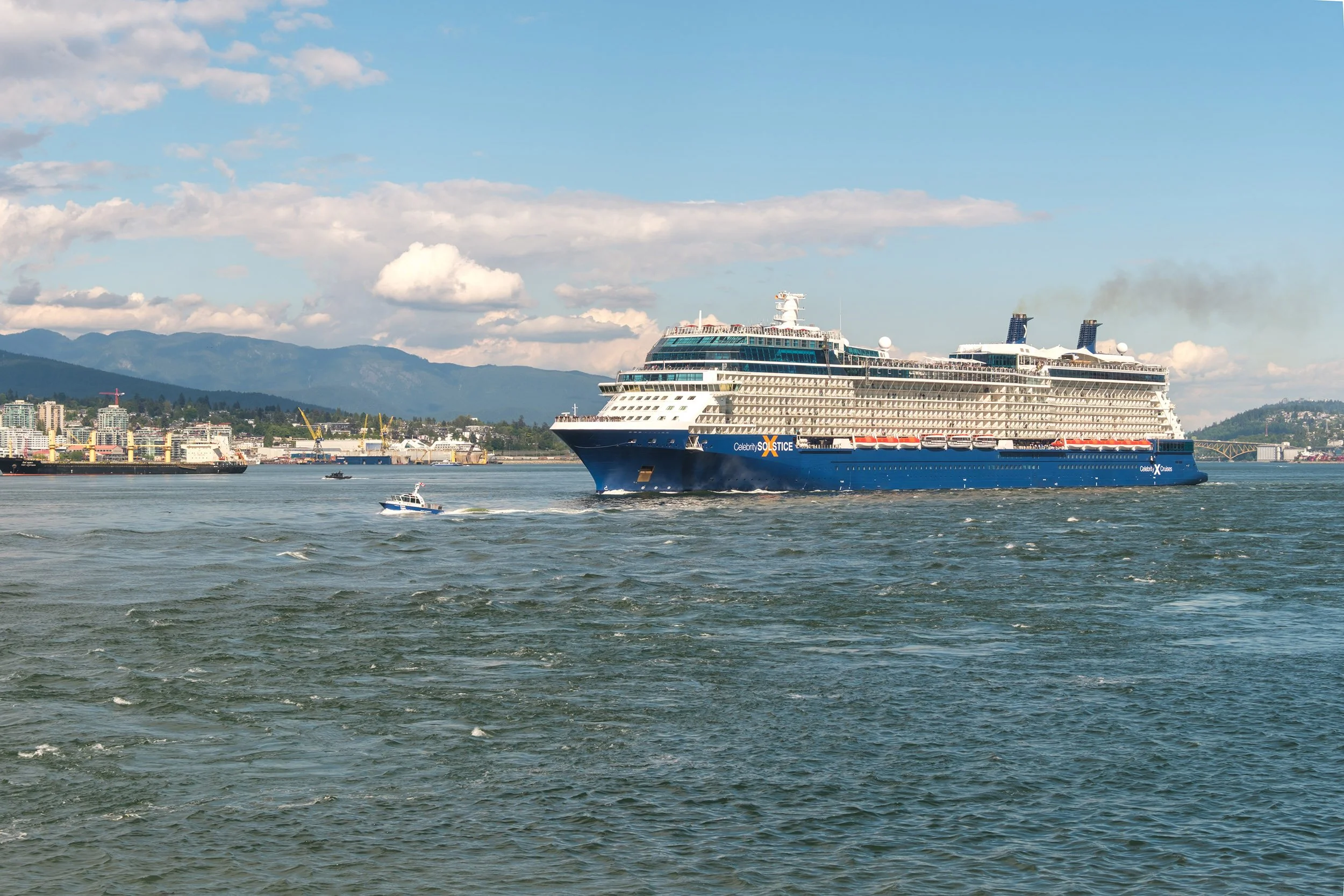 Cruise ship on Burrard Inlet departing from Vancouver. Sample image from a Fujifilm XF 16-50mm f/2.8-4.8 R LM WR and Fujifilm X-T50.