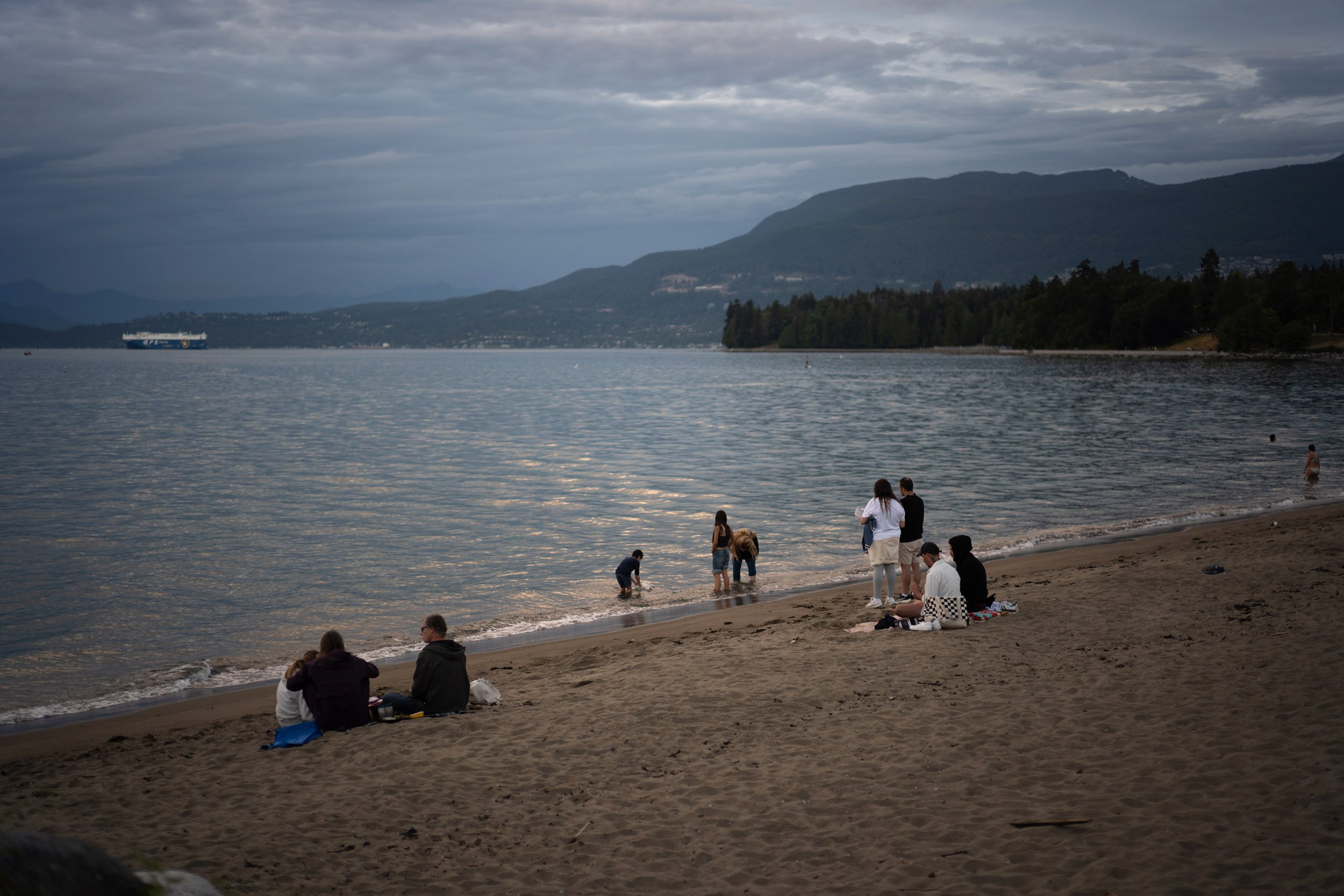 Moody summer evening at English Bay, Vancouver, July 9, 2026