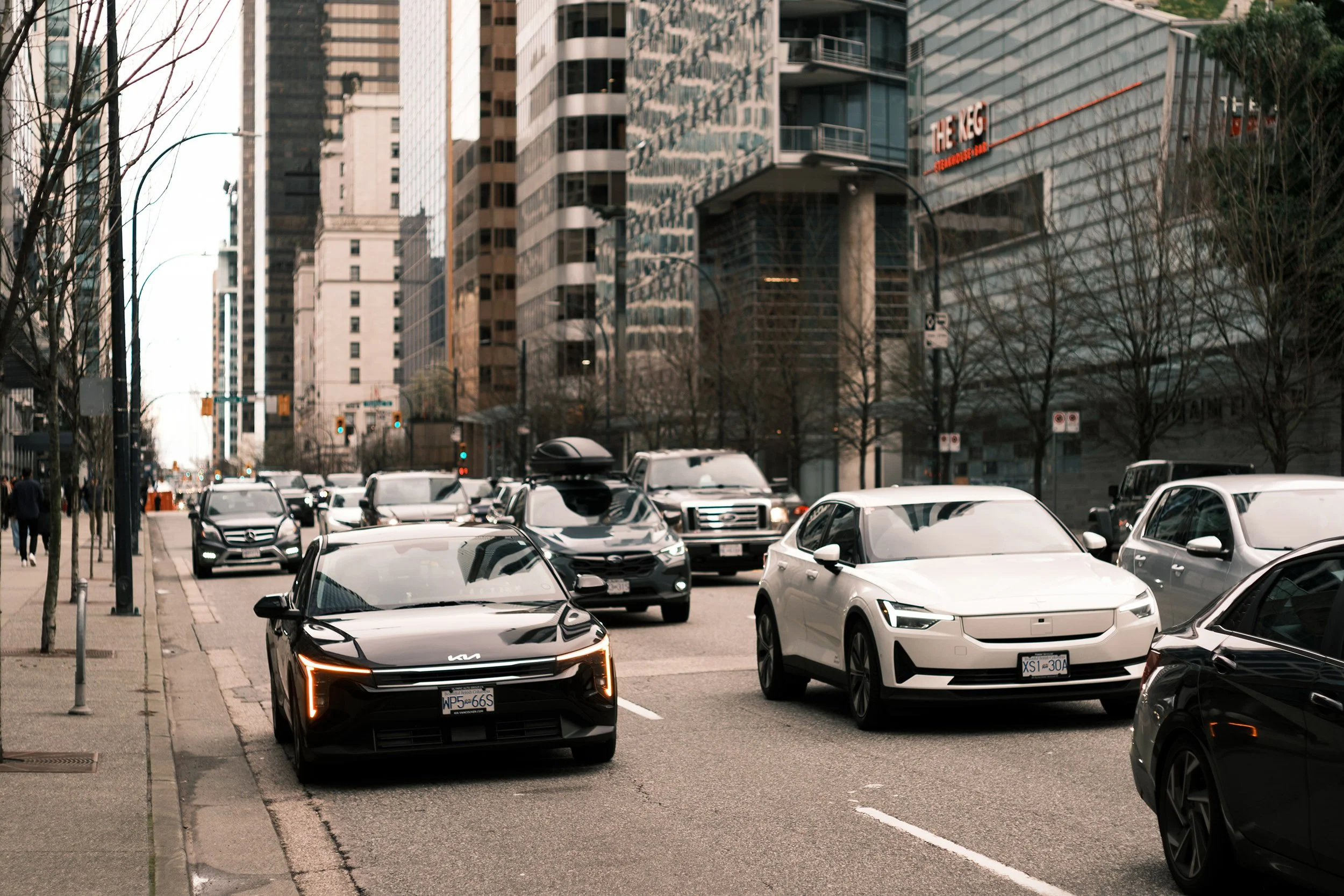 Traffic on West Georgia Street, Vancouver.