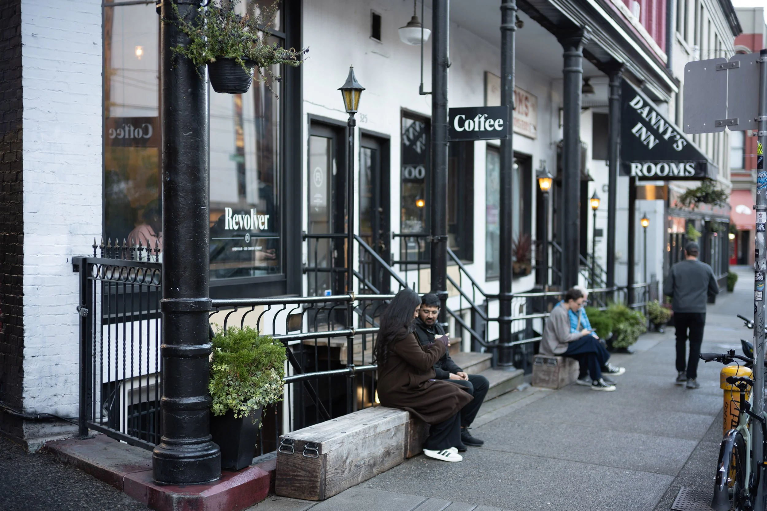 Revolver Coffee in Vancouver. Sample image from a Leica SL3-P and Voigtländer Nokton 50mm f/1.2 VM.