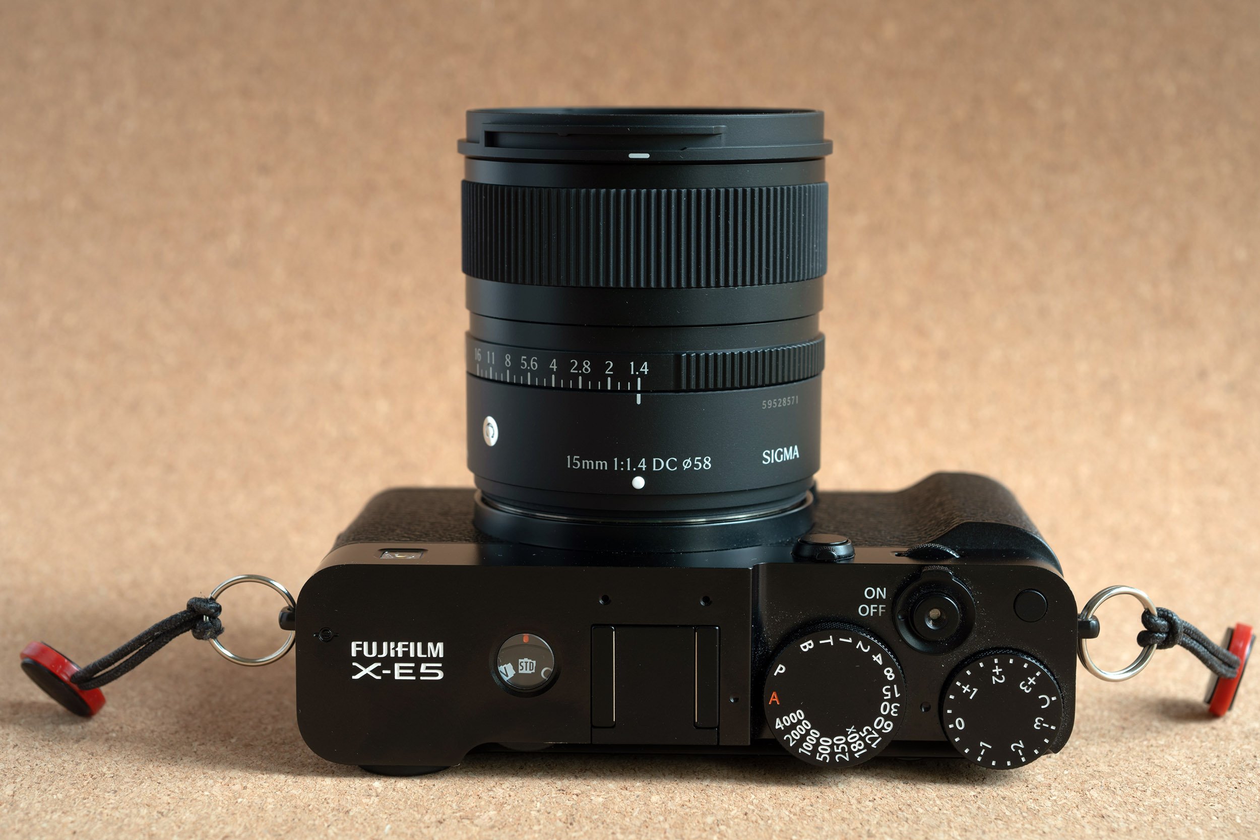 The Sigma 15mm f/1.4 DC Contemporary shown on the Fujifilm X-E5.