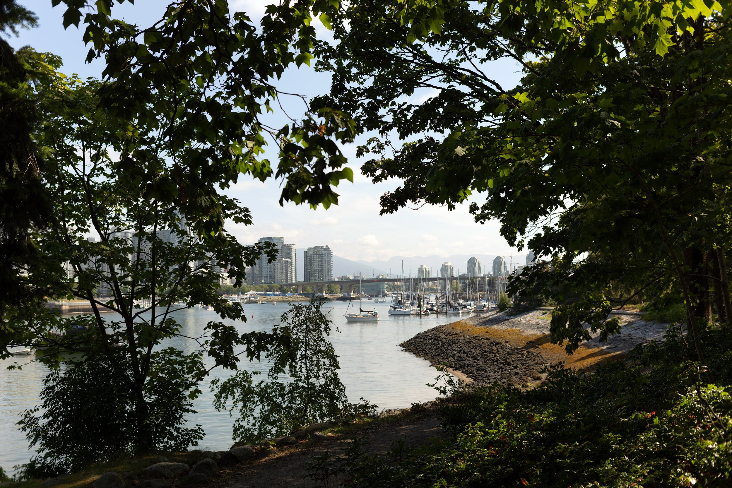 False Creek on a summer day. Sample image from a Voigtländer Nokton Classic 35mm f/1.4 II MC and Leica SL2-S.