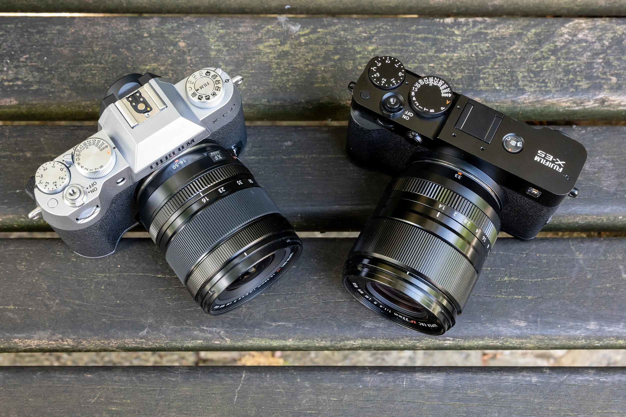 Fujifilm XF 16-50mm f/2.8-4.8 and XF 33mm f/1.4 R LM WR size comparison