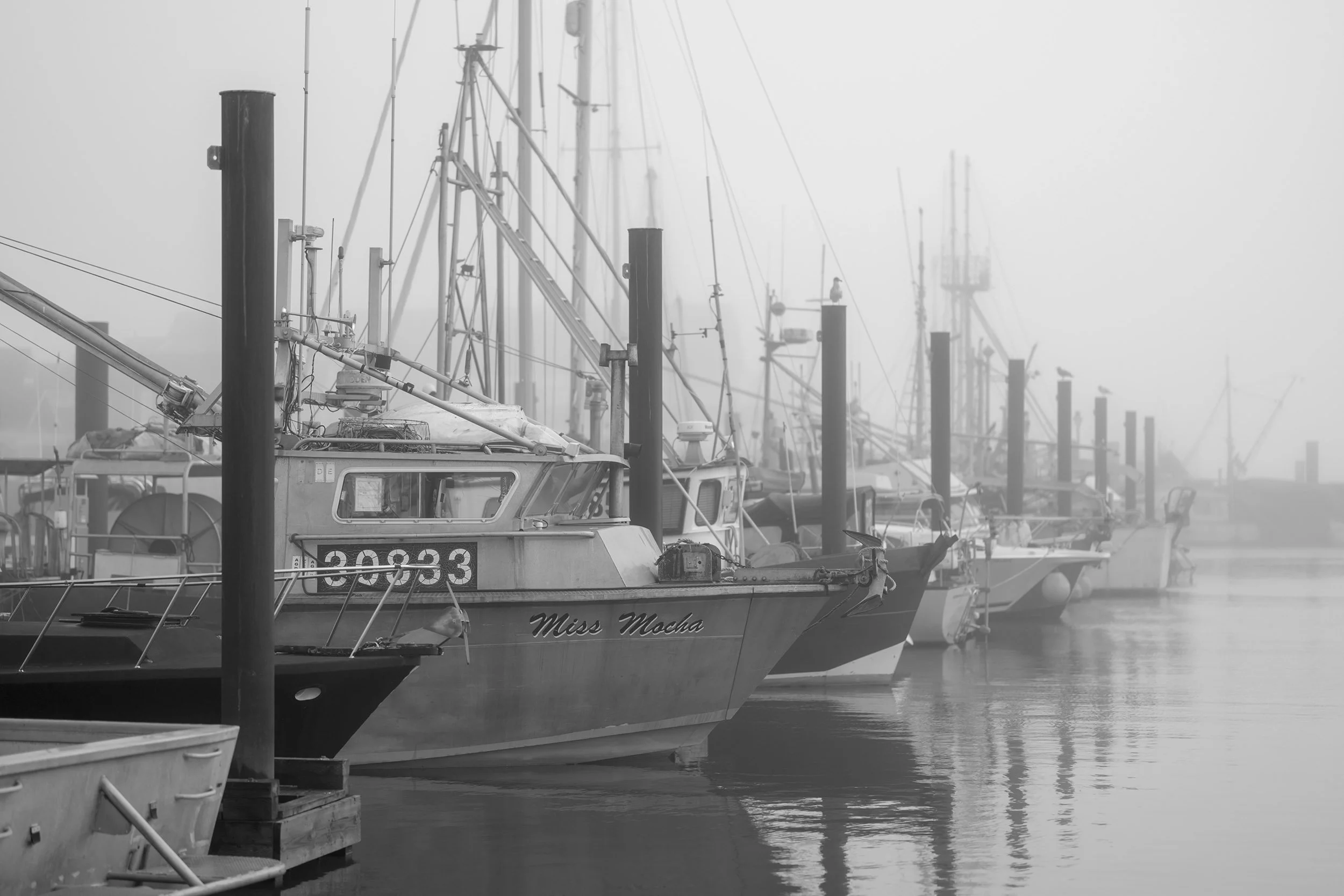 Boat at Steveston Harbour, BC, Canada. Sample image from a Sony A7V and Sony FE 85mm f/1.4 GM II.