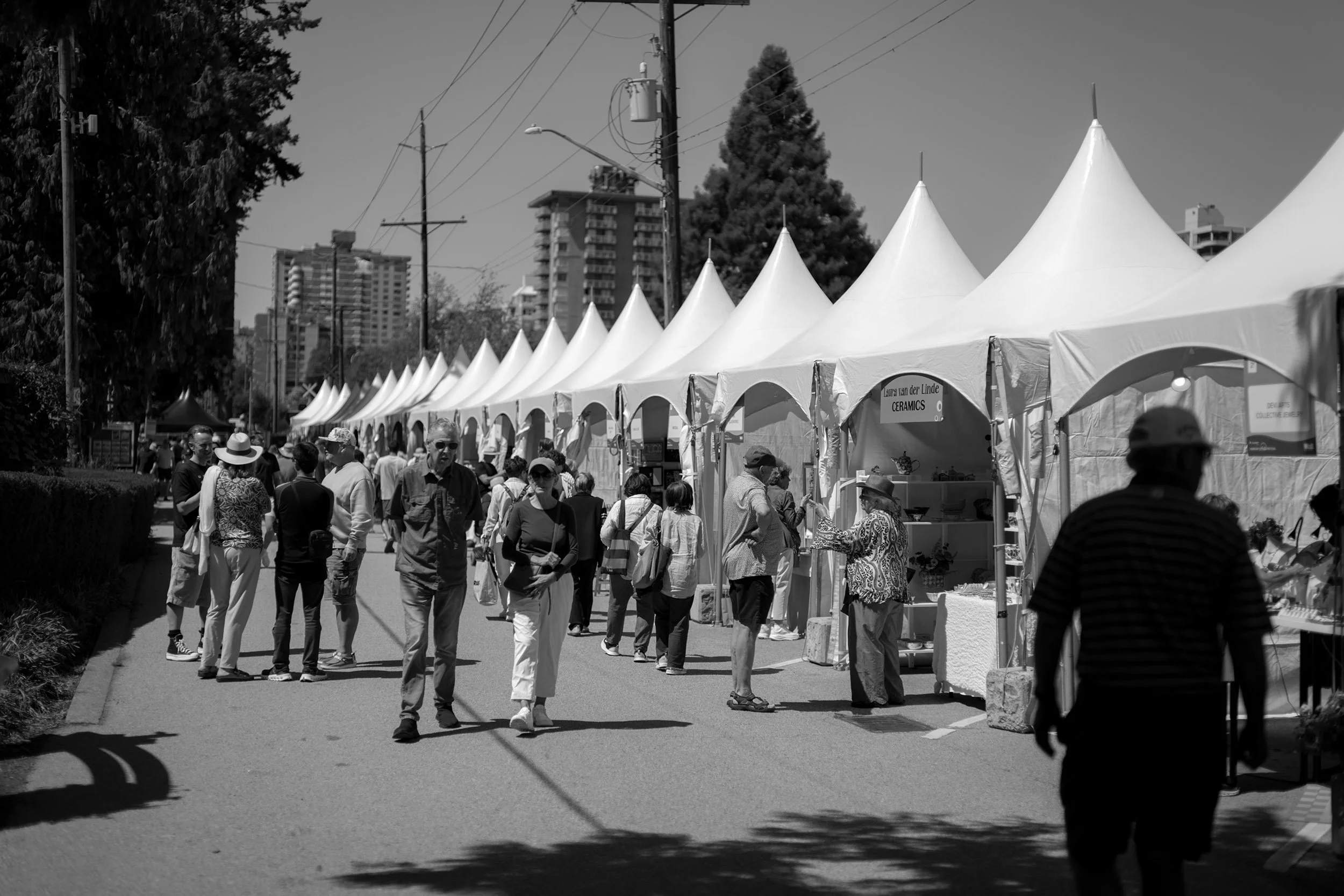 Summer market along Ambleside in West Vancouver, August 3, 2026