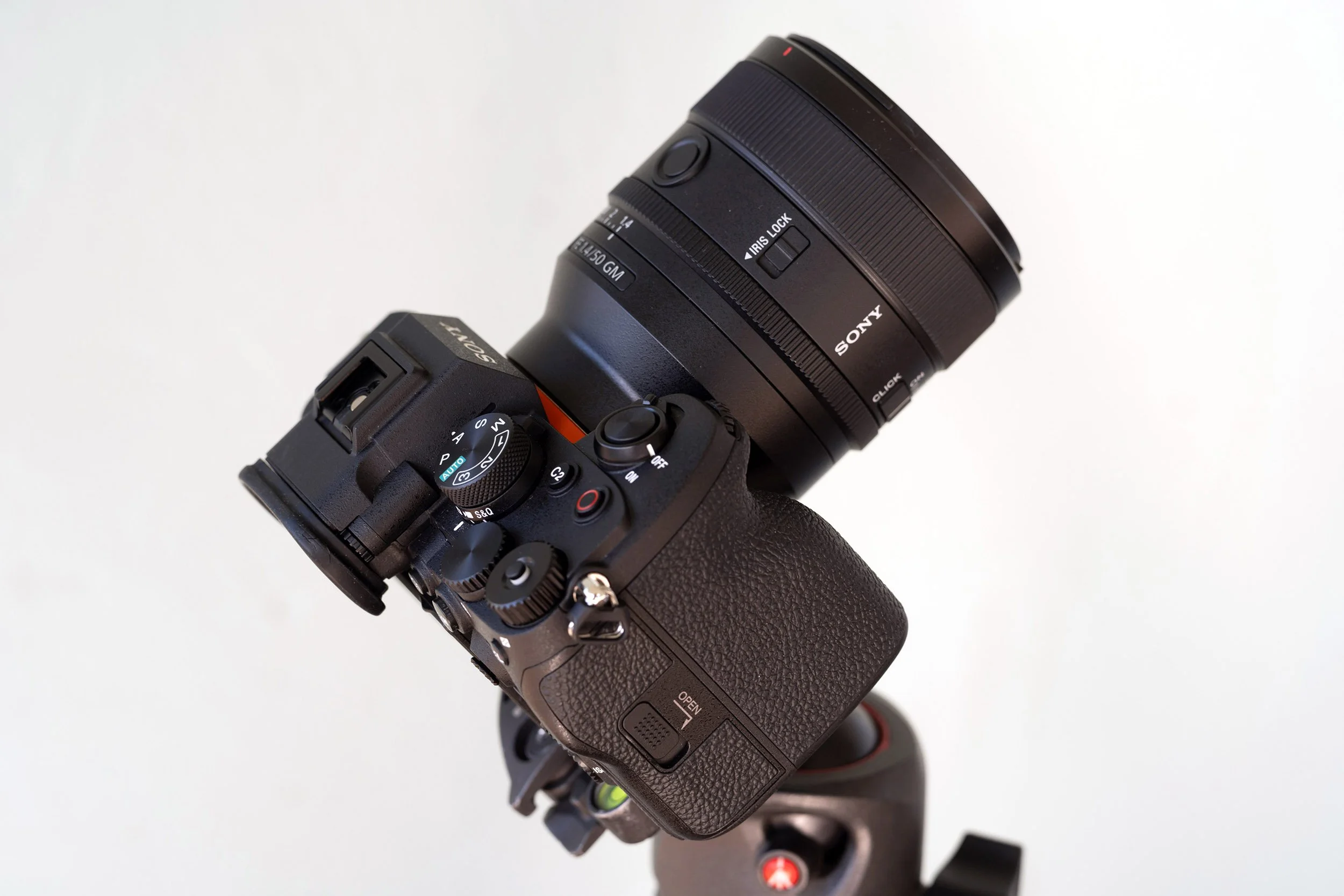 The Sony FE 50mm f/1.4 GM shown on a Sony A7 V