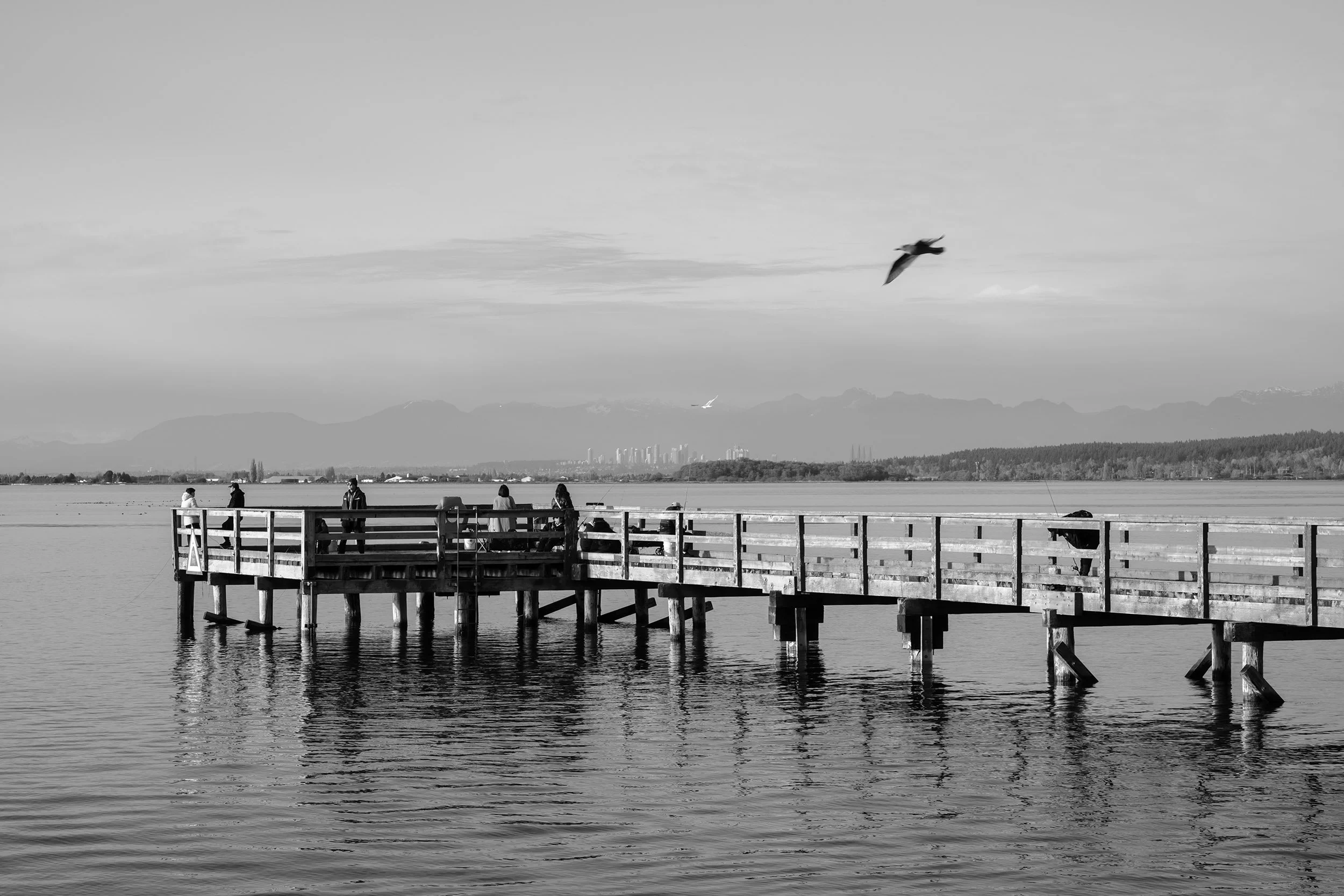 Pier at Crescent Beach, BC, Canada. Sample image from a Fujifilm X-E5 and Voigtländer Nokton 50mm f/1.2 VM