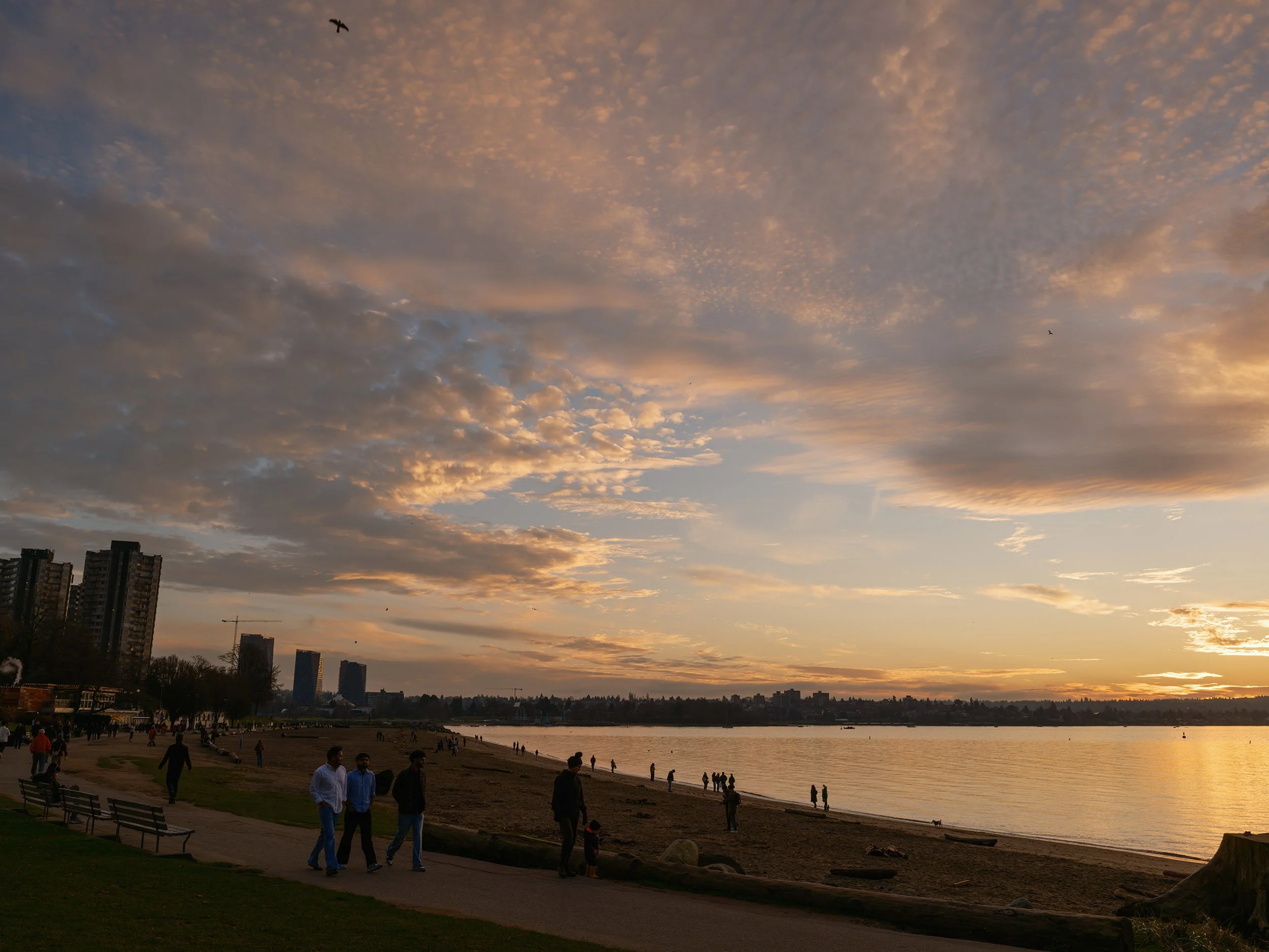 An  late afternoon stroll along English Bay in Vancouver