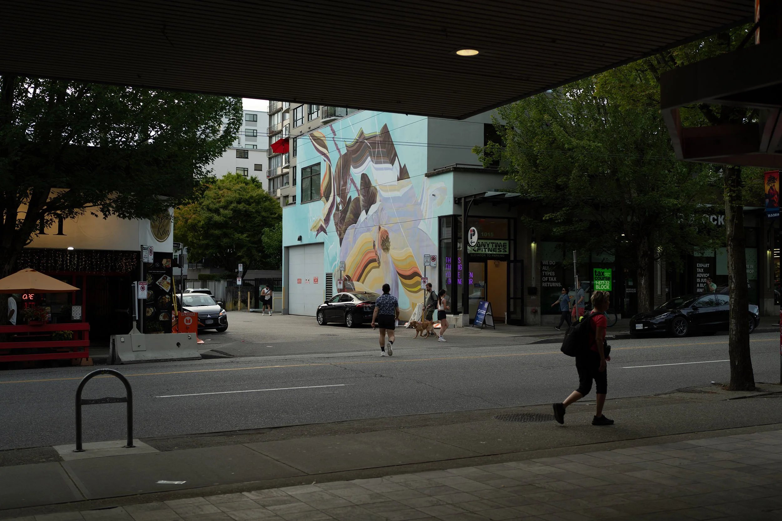 July evening at Denman Street in Vancouver