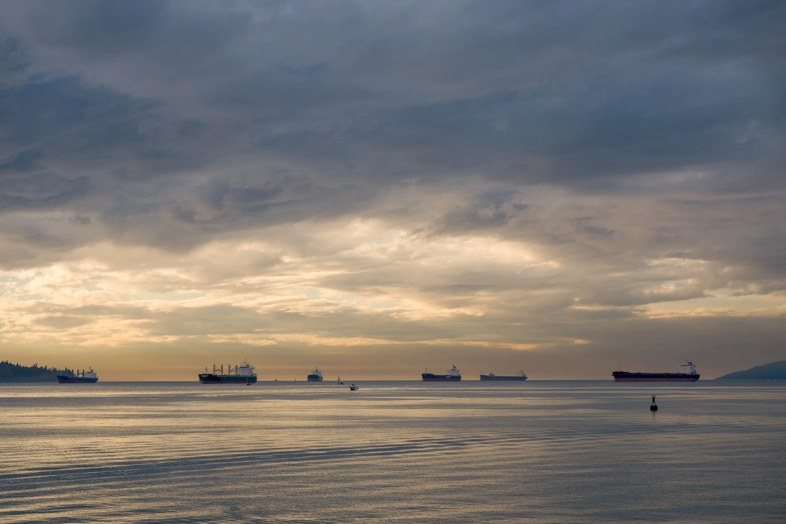 February afternoon at English Bay in Vancouver. Sample image from a Sony A7V and Sony FE 85mm f/1.4 GM II.