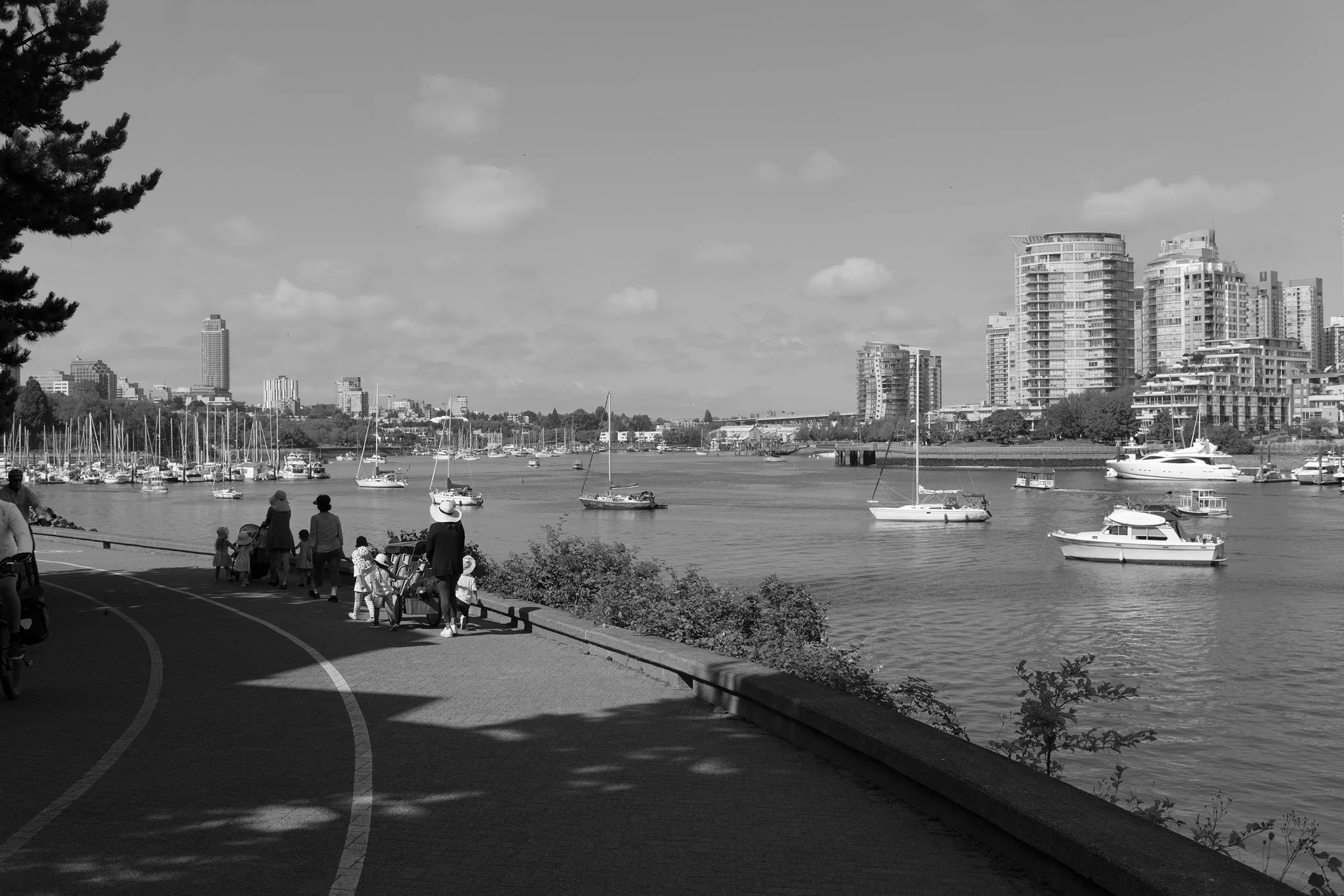 The seawall in Vancouver at False Creek. Sample image from a Voigtländer Nokton Classic 35mm f/1.4 II MC and Leica SL2-S.