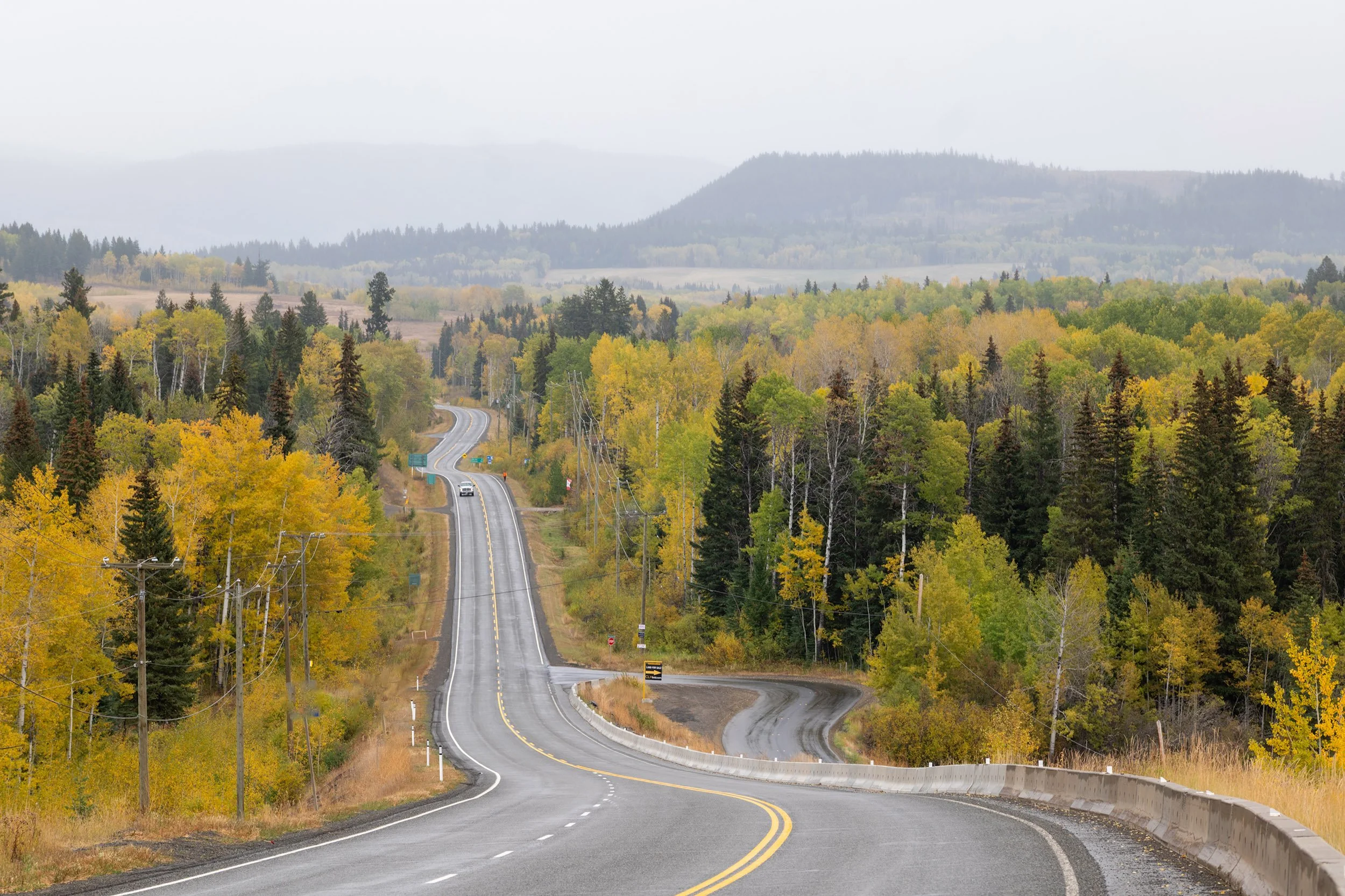 BC fall road trip along Highway 24, Canada.