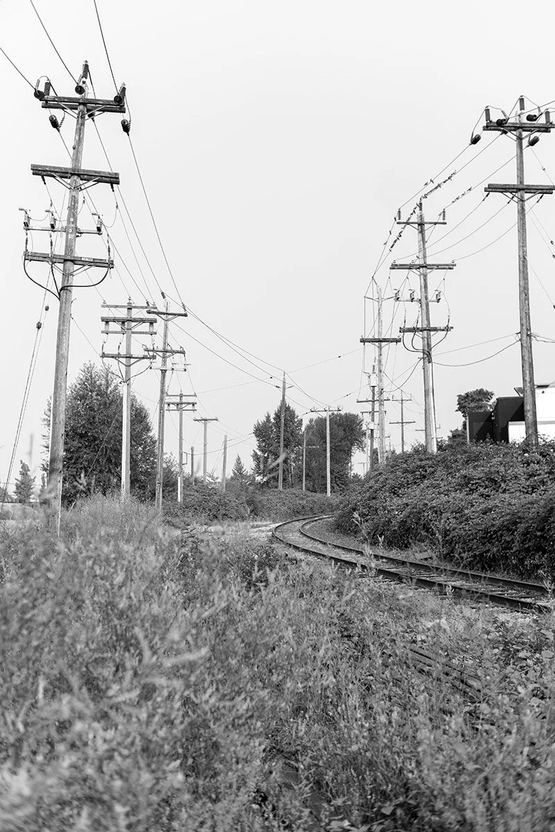 Marpole train tracks. Sample image from a Voigtländer Nokton Classic 35mm f/1.4 II MC and Leica SL2-S.