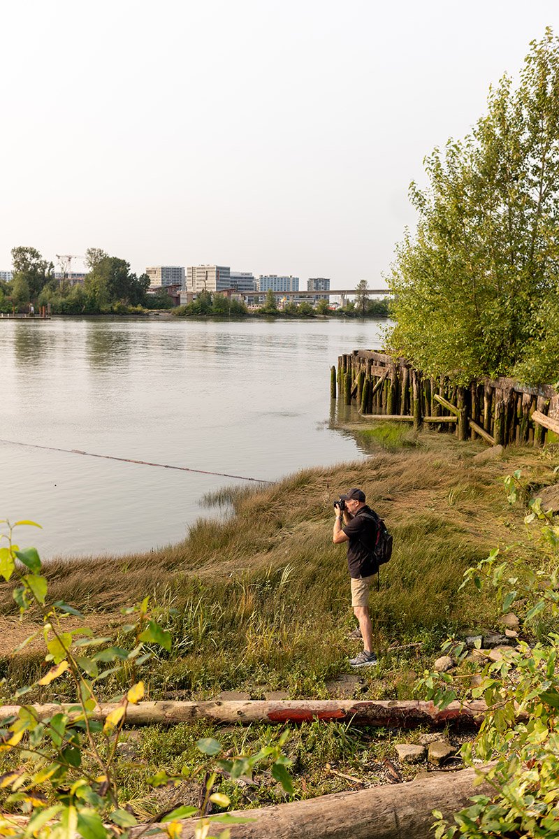 Chris, photo walk, Fraser River, August 2026