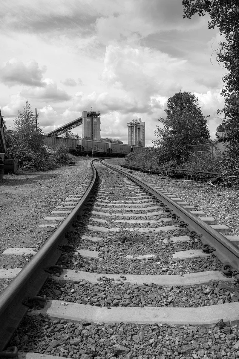 Train tracks in North Vancouver, Canada. Sample image from a Fujifilm XF 23mm f/1.4 R LM WR and Fujifilm X-Pro1