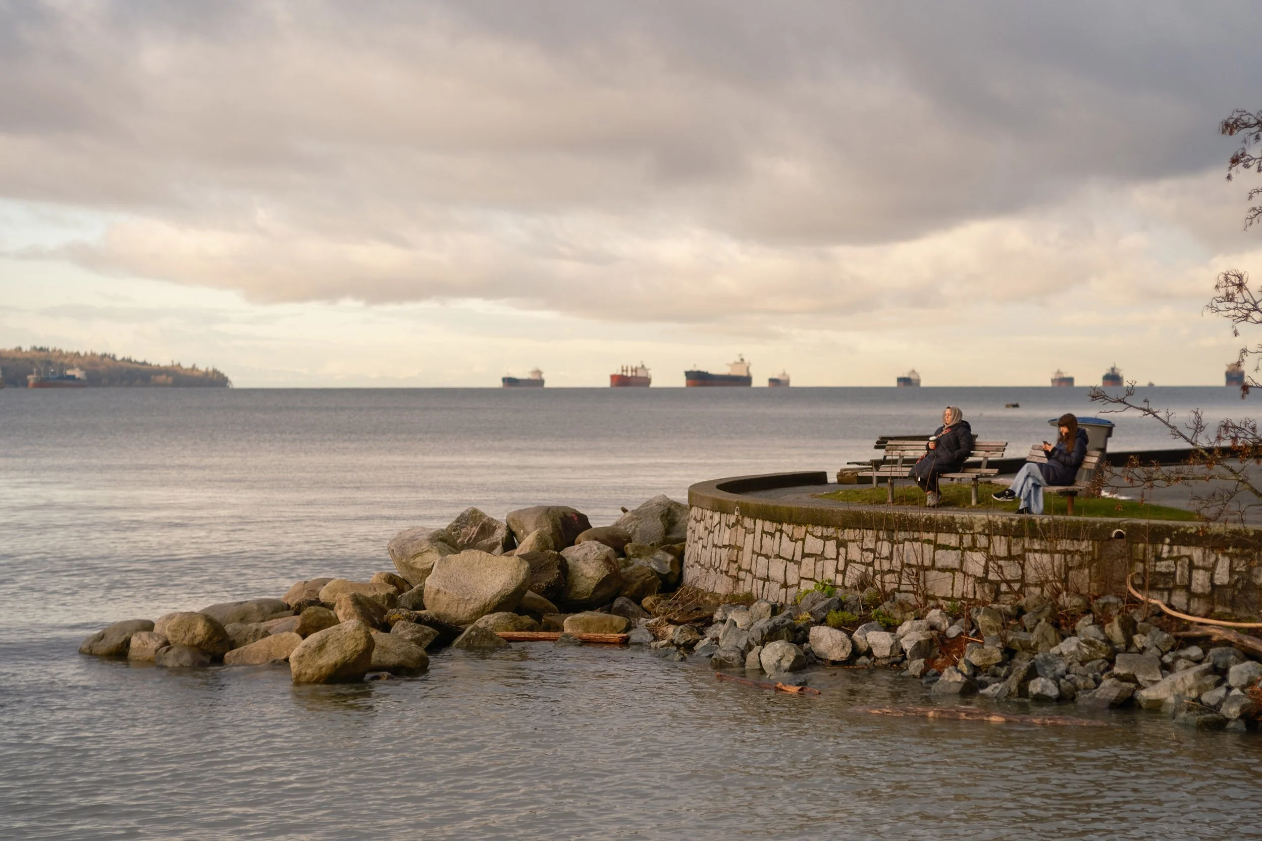 January 8 on the Stanley Park Seawall. Sample image from a Fujifilm X-E5 and Voigtländer Nokton 50mm f/1.2 VM.