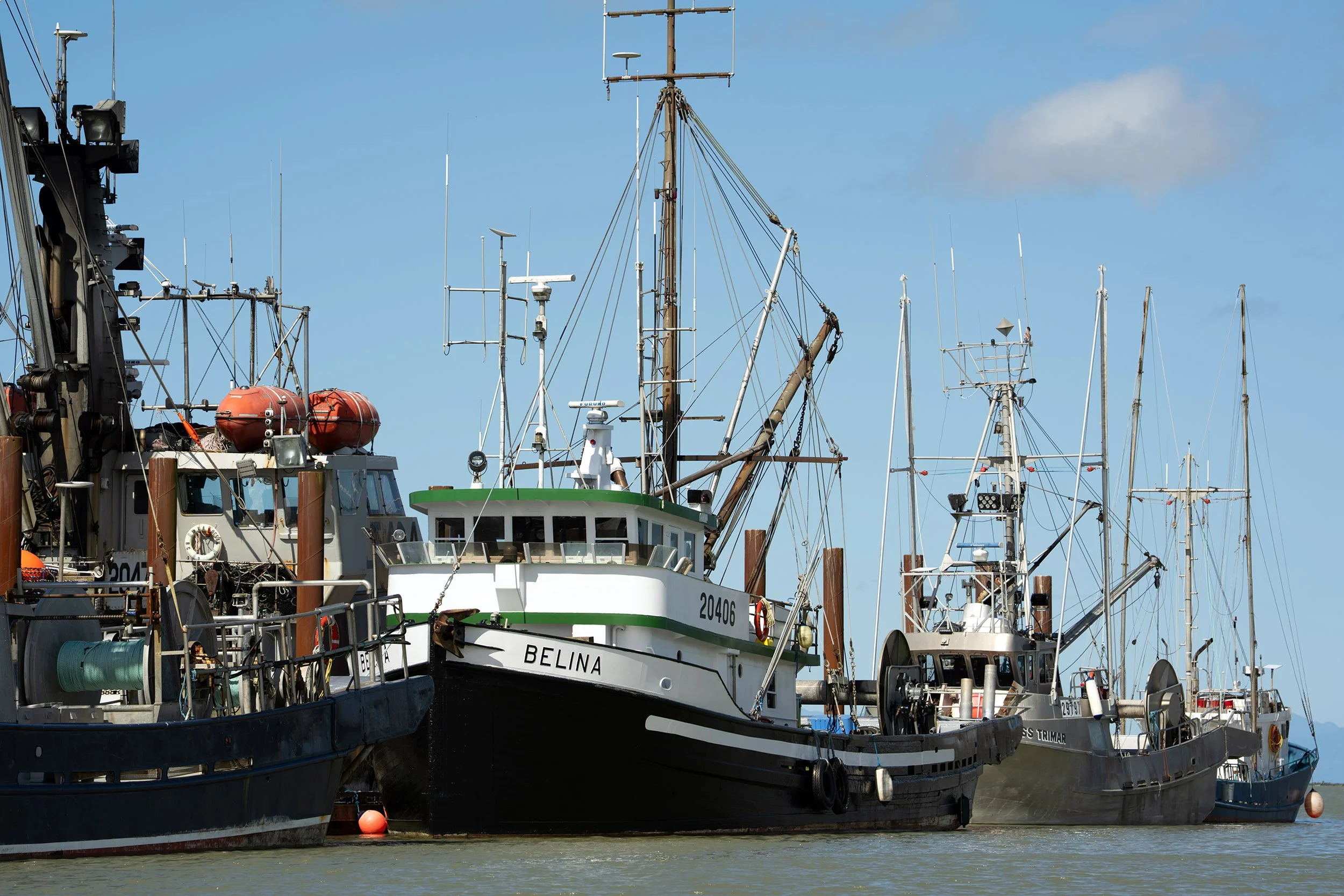 Belina, fishing boat, Steveston BC. Sample image from a Sony FE 50-150mm f/2 GM and Sony A7 V.