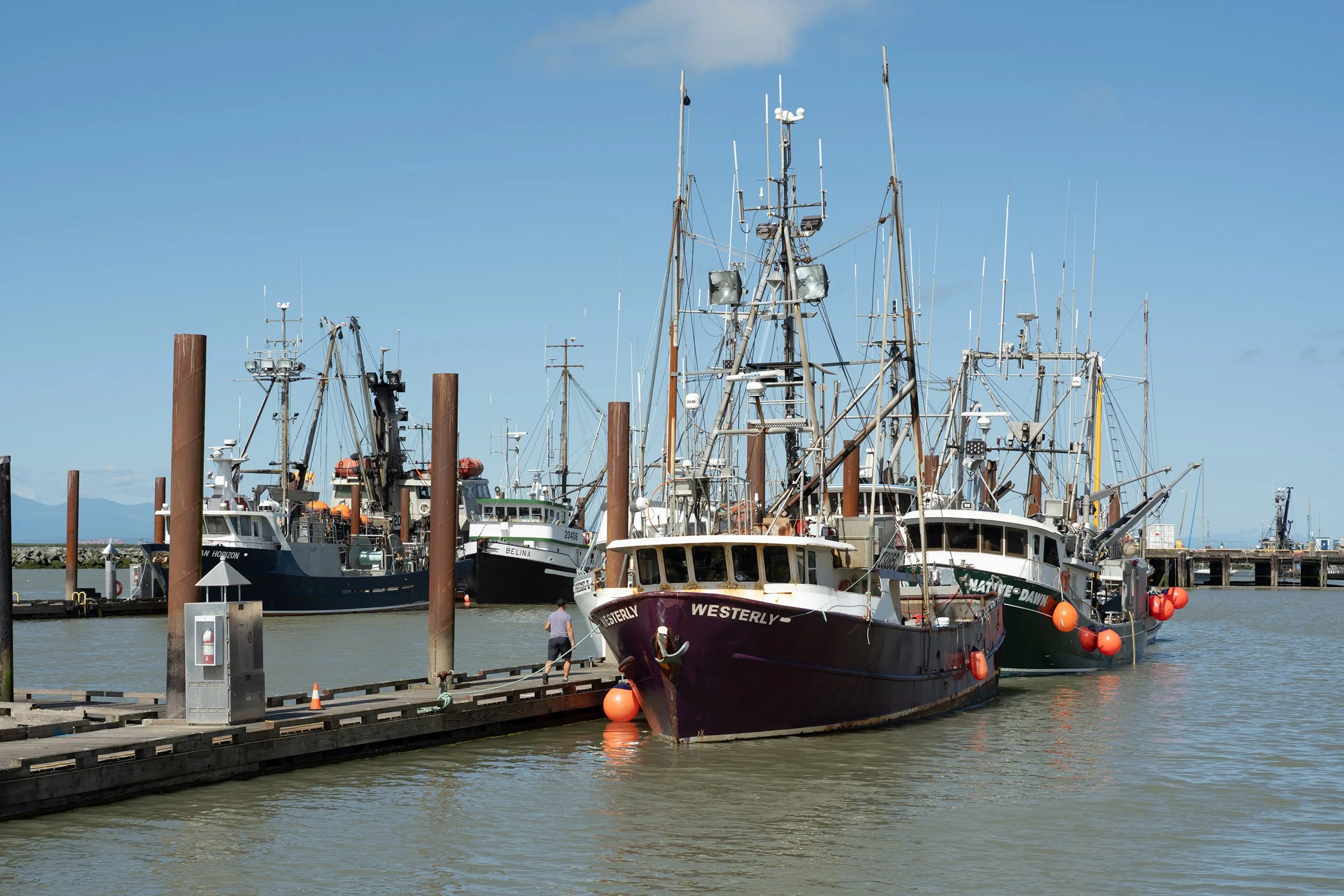 Westerly fishing boat in Steveston, BC, Canada. Sample image from a Sony FE 20-70mm f/4 G and Sony A7 V.