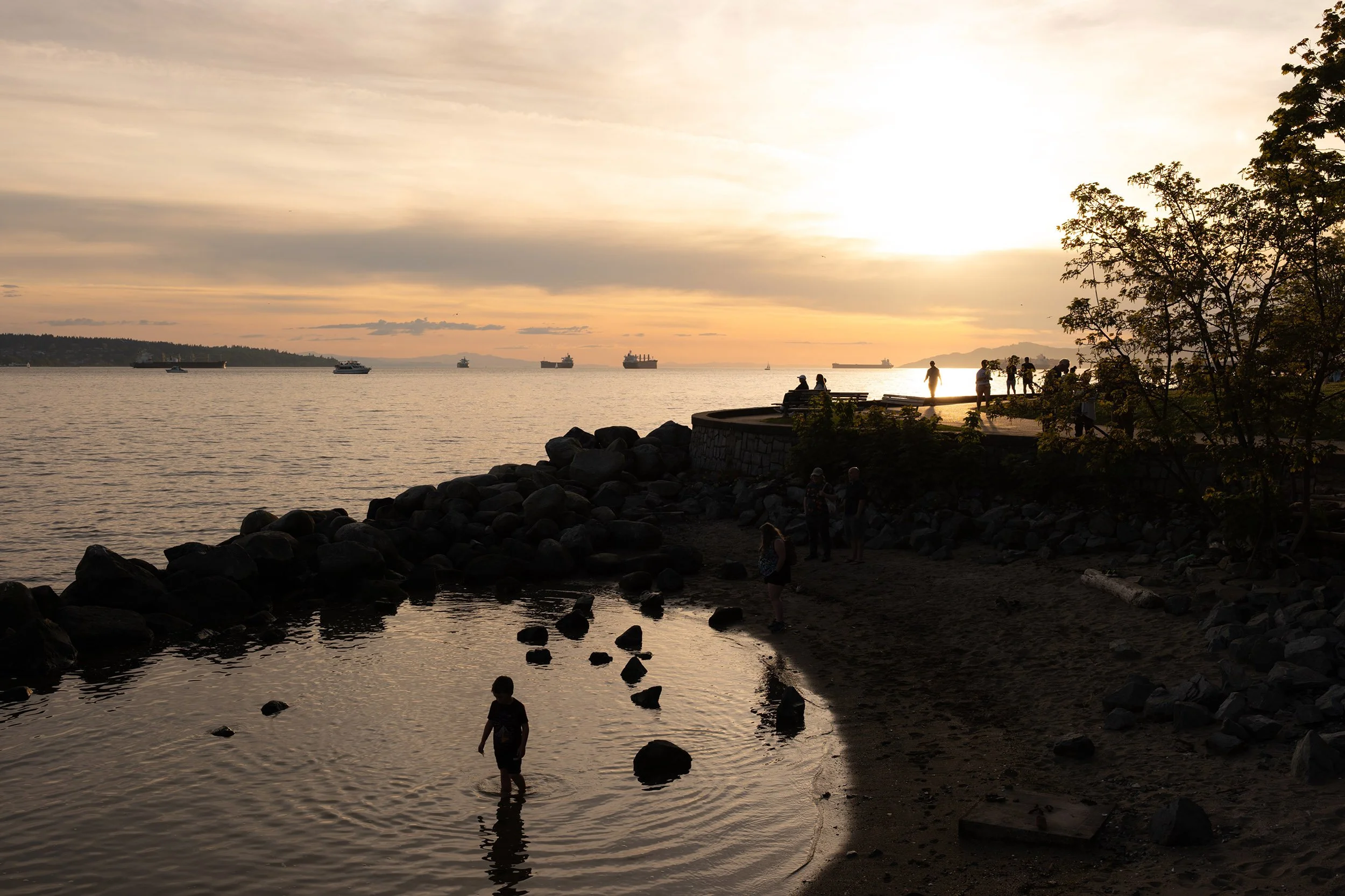 The last day of April, sunset at English Bay Beach. Sample image from a Sigma 35mm f/1.4 DG II Art and Leica SL2-S.