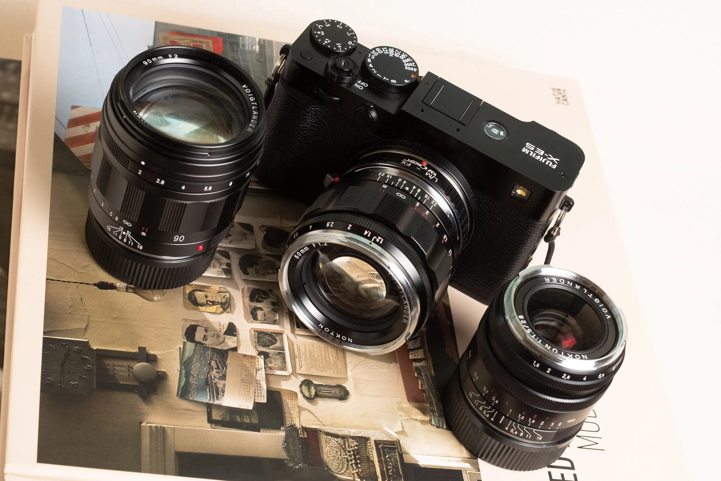 Fujifilm X-E5, Voigtländer Nokton 50mm f/1.2, Voigtländer APO-Ultron 90mm f/2, and Voigtländer Nokton 28mm f/1.5 VM