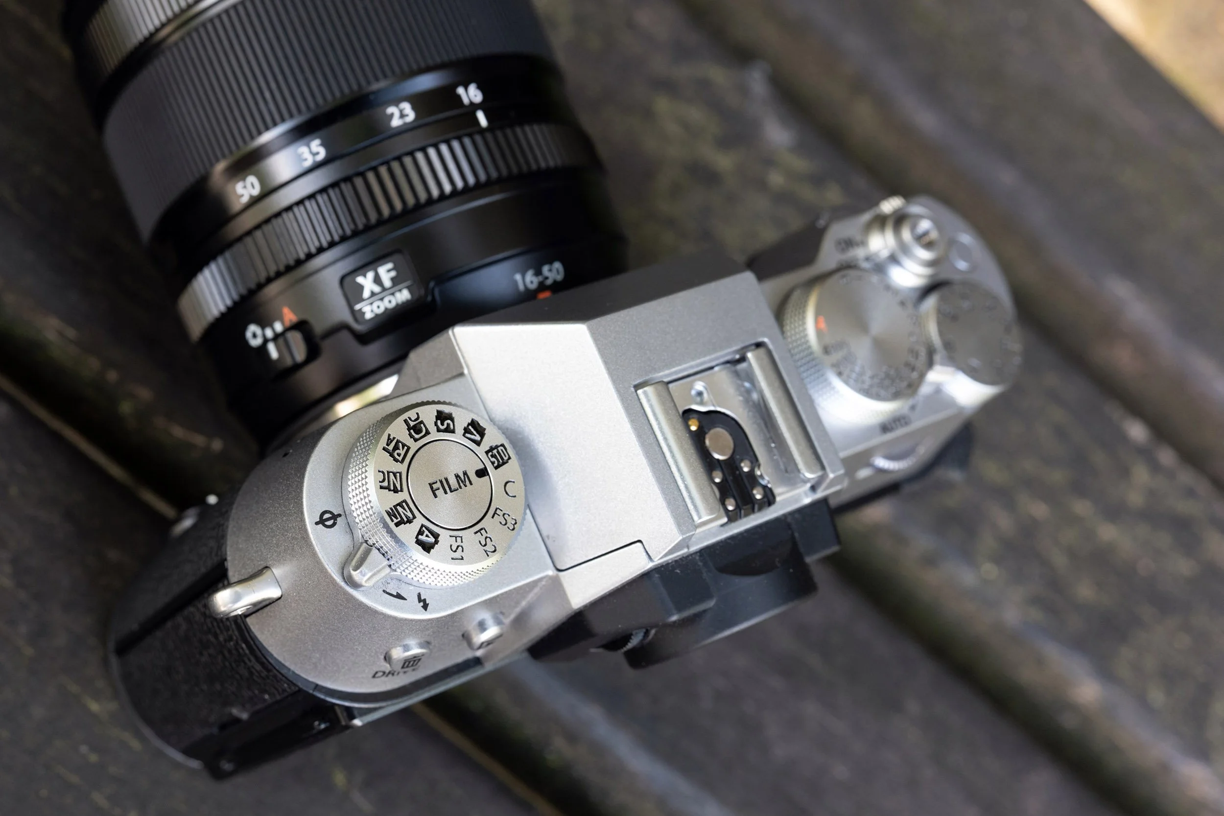 The film simulation dial on the Fujifilm X-T50