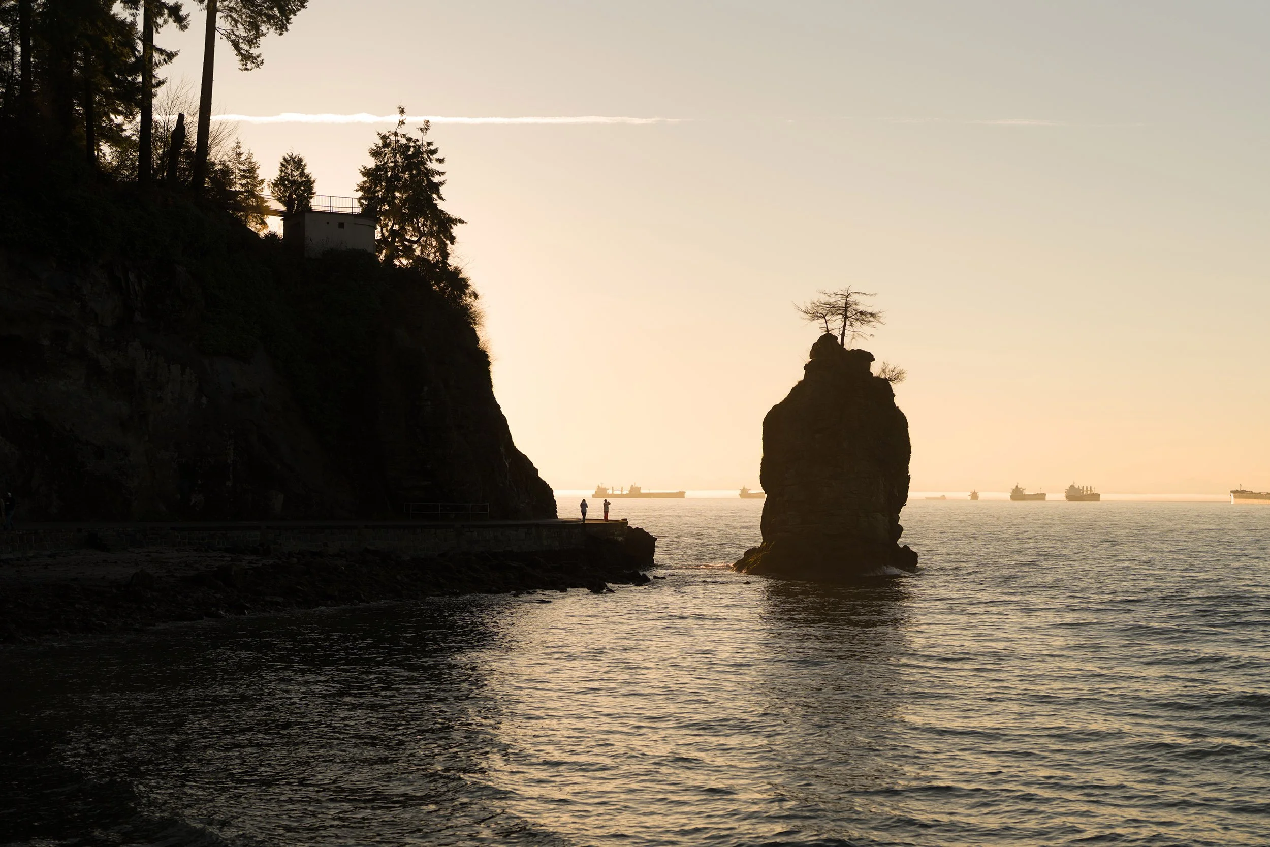 Siwash Rock on the Stanley Park Seawall in Vancouver. Sample image from a Sony A7V and Sony FE 50mm f/1.4 GM