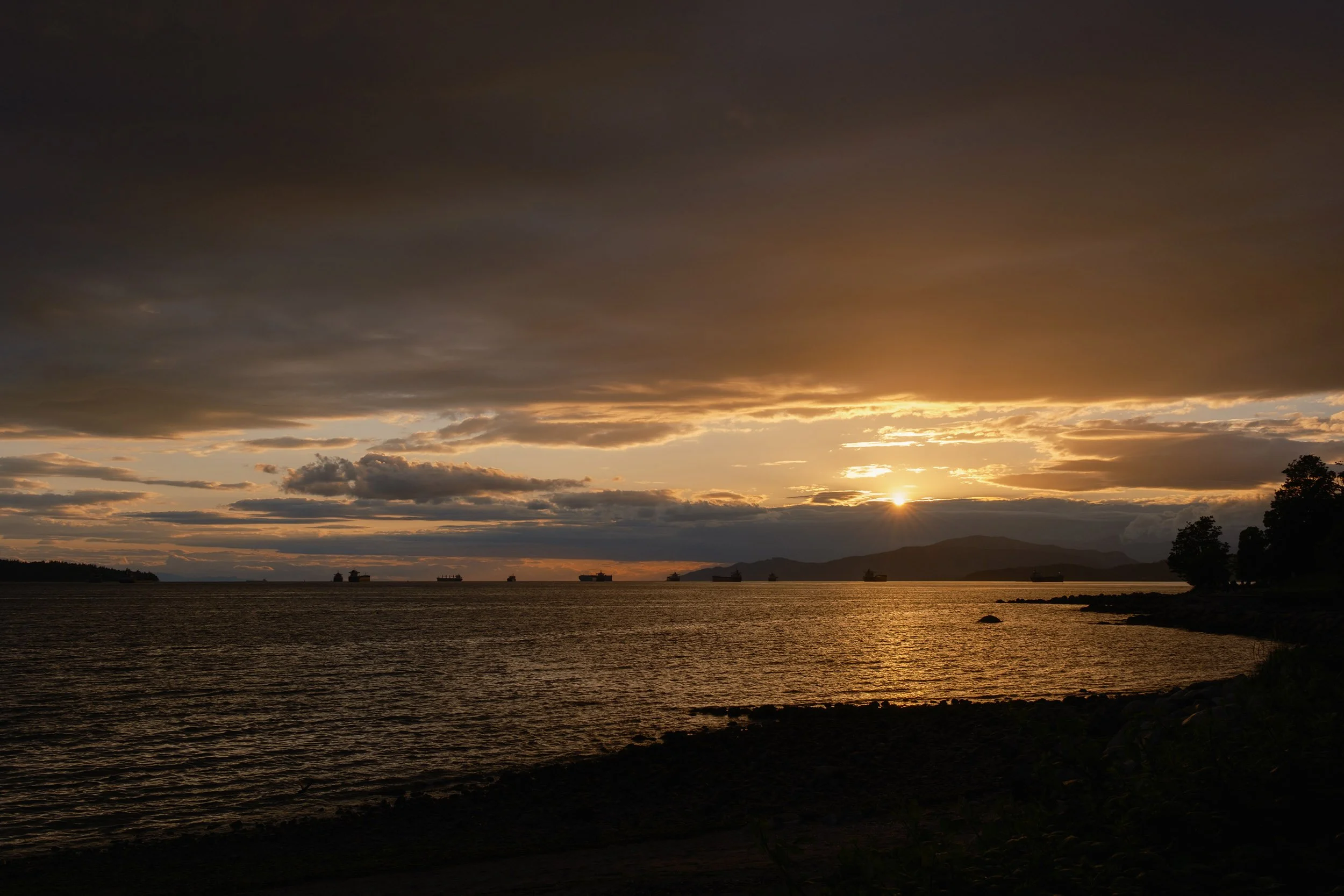 English Bay sunset, Vancouver. Sample image from a Fujifilm XF 16-50mm f/2.8-4.8 R LM WR and Fujifilm X-T50
