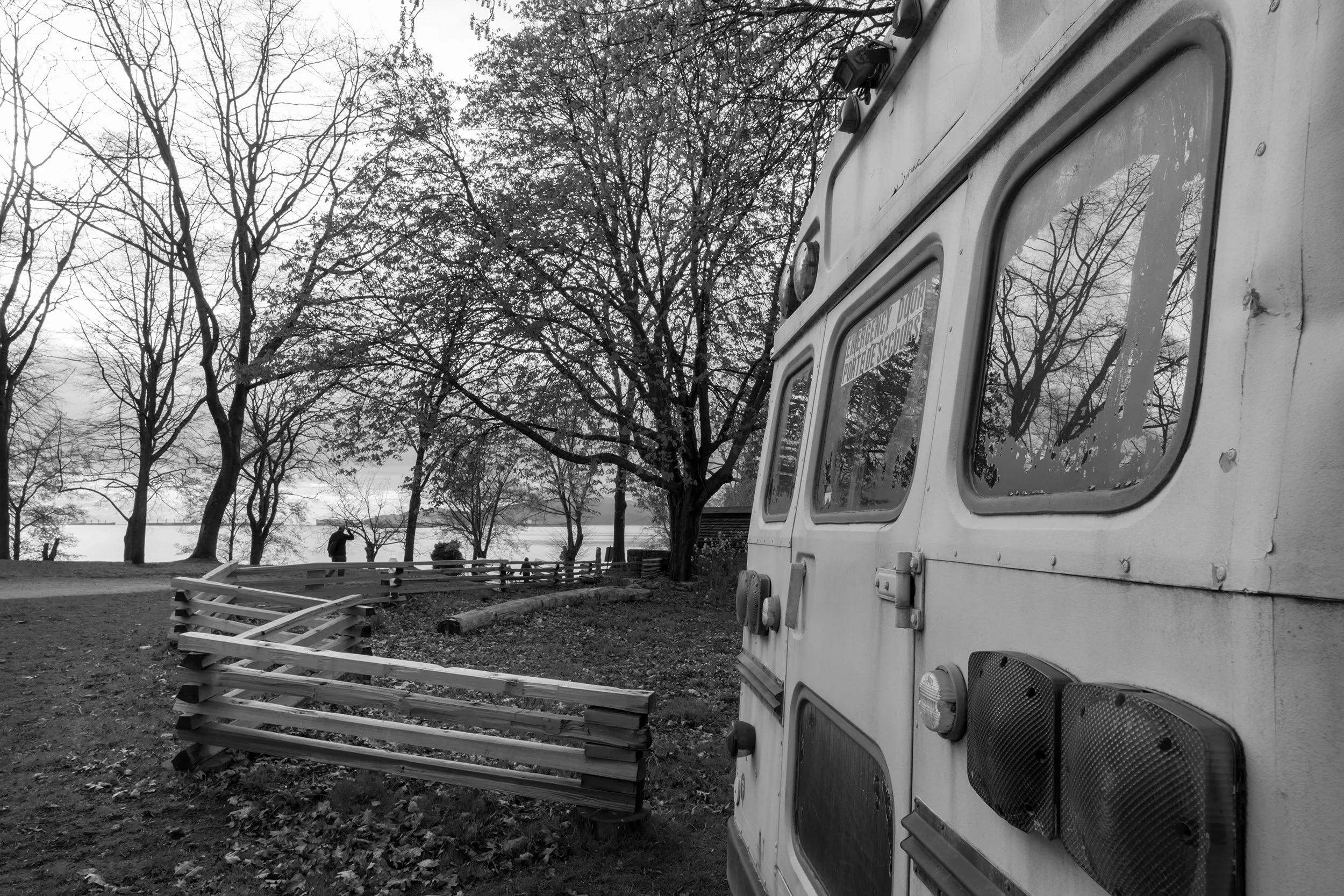 An old school bus in Stanley Park. Sample image from a Sigma 15mm f/1.4 DC Contemporary and Fujifilm X-E5
