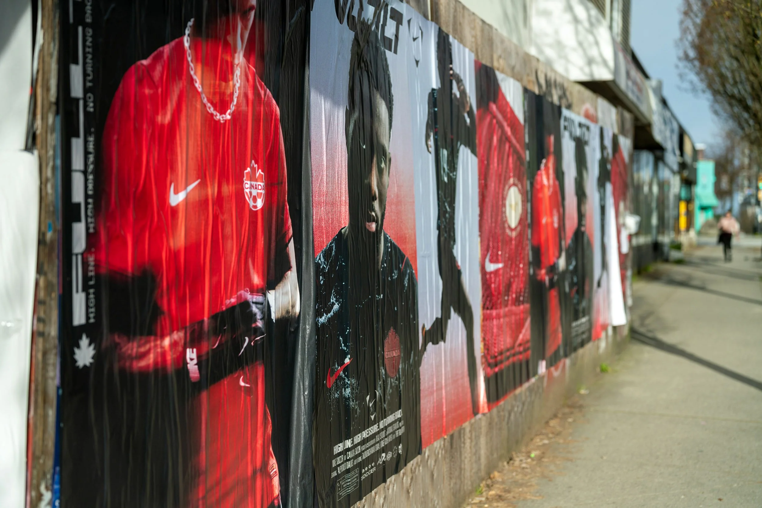 Canada soccer posters in Vancouver for the 2026 World Cup