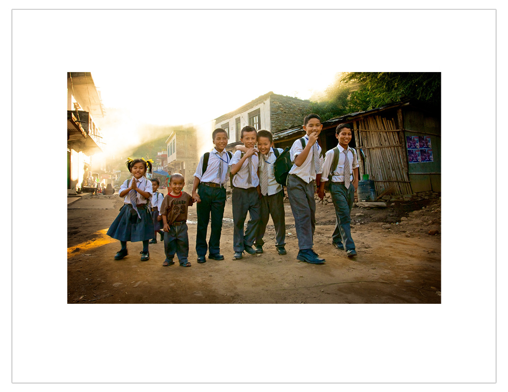 "Early morning walk to school"
