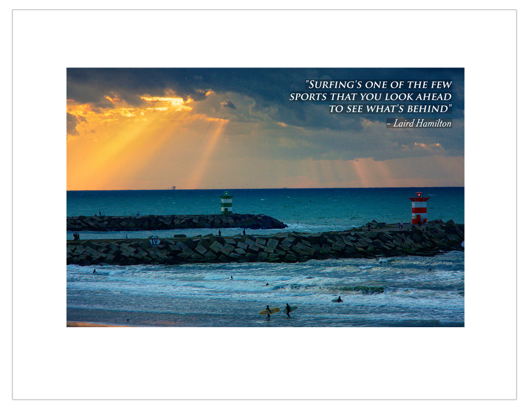 "Surfing till sunset"