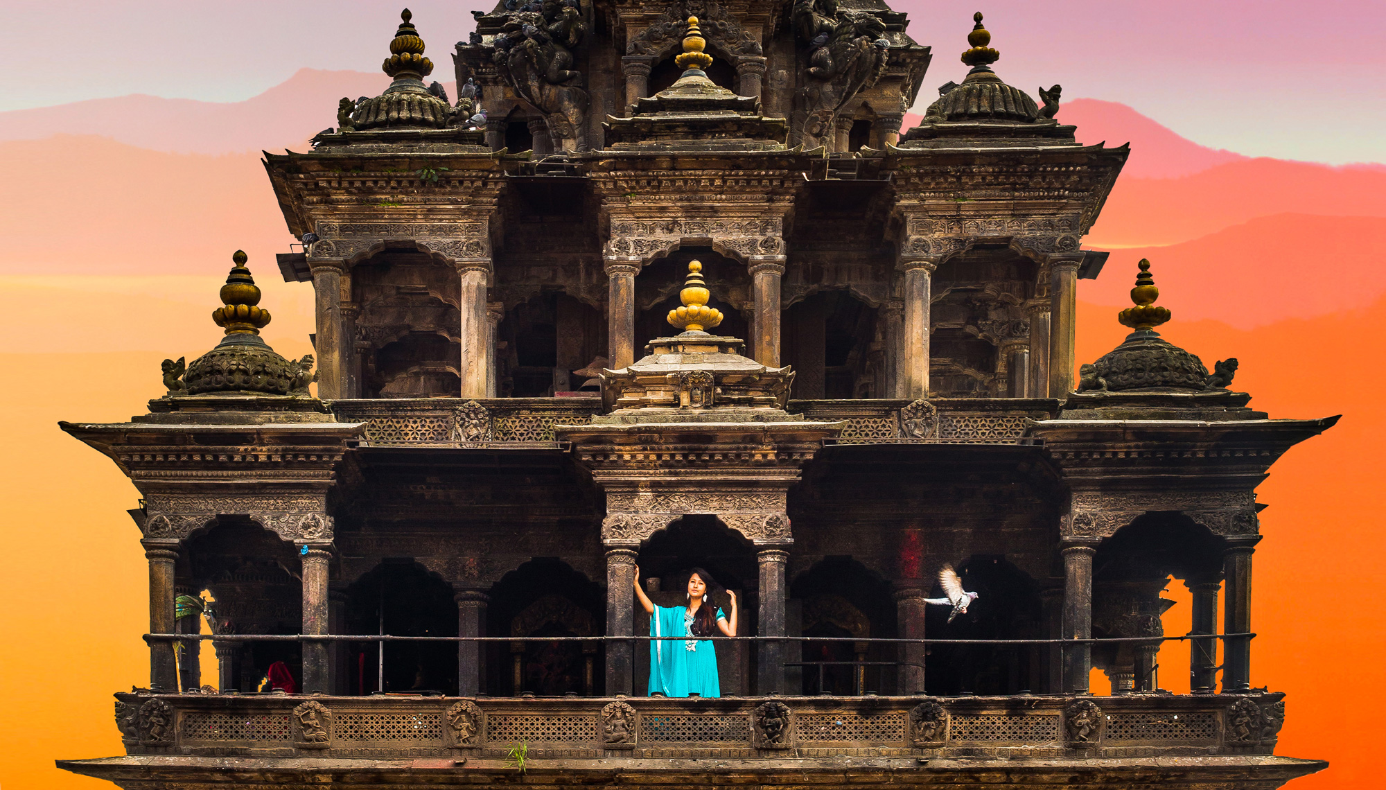 Before the Earth started Shaking One of the amazing Newari temples in the Kathmandu valley. Combining the traditional architecture with the local cultural dress. Currently the at Patan situated temple is under reconstruction as it got badly damaged during the 2015 eearthquakes.